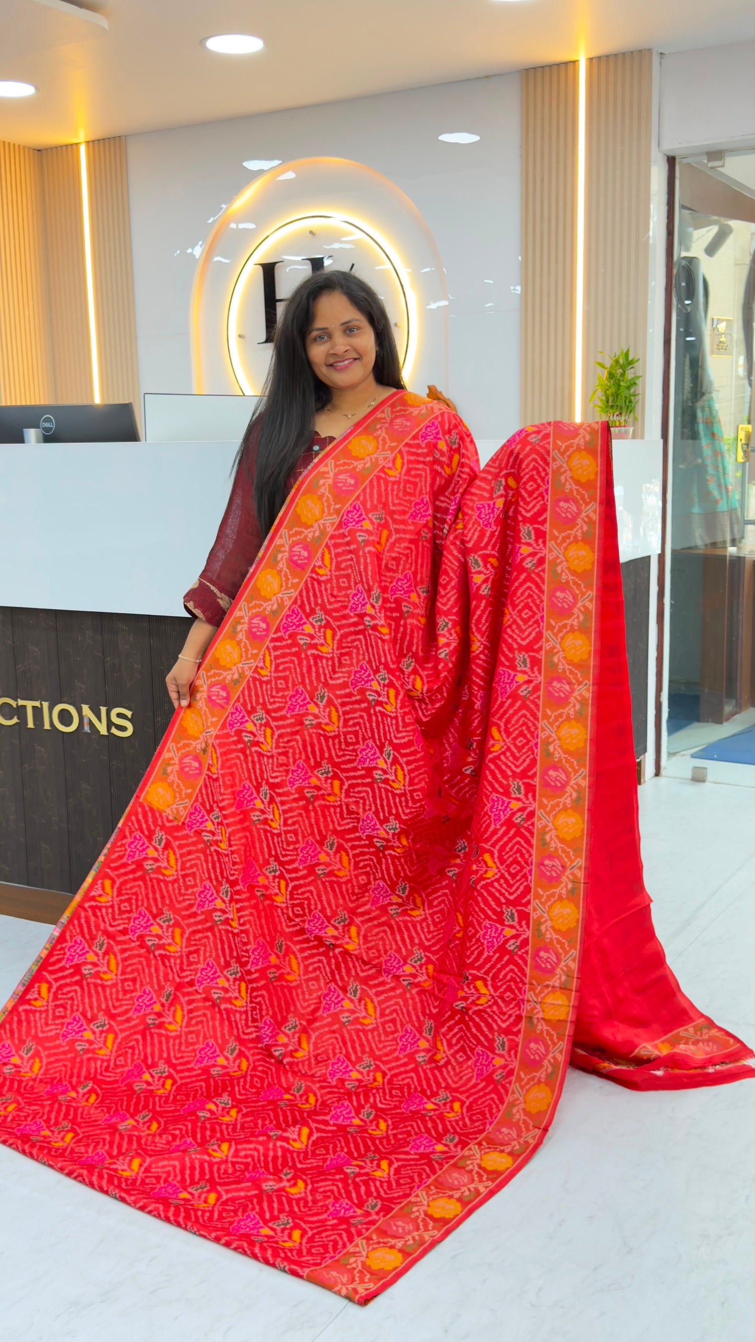 Mushroom Ikkat Patola sarees