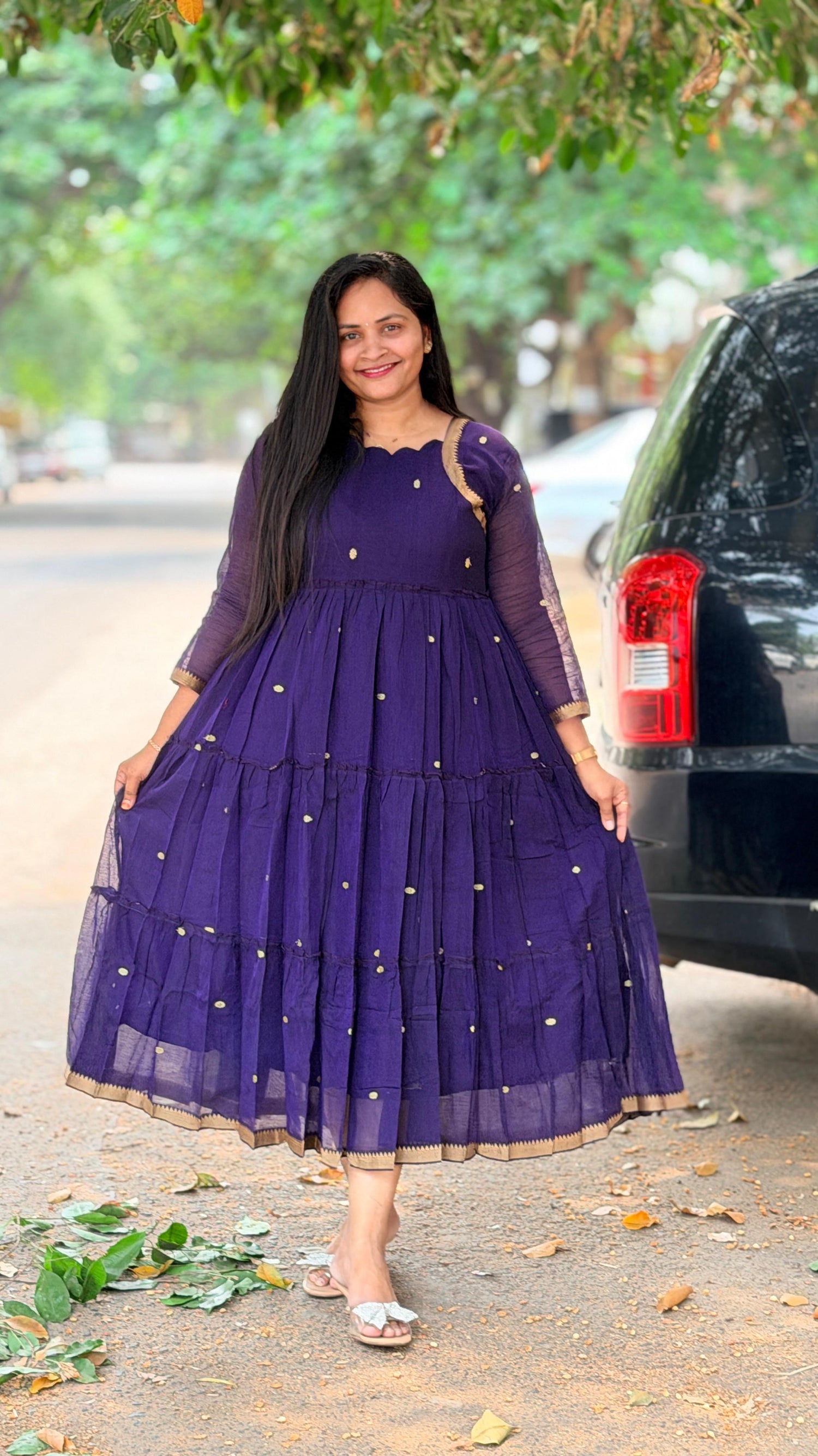 Narayanpet cotton frocks with flare and cotton lining – The Horizon Collections