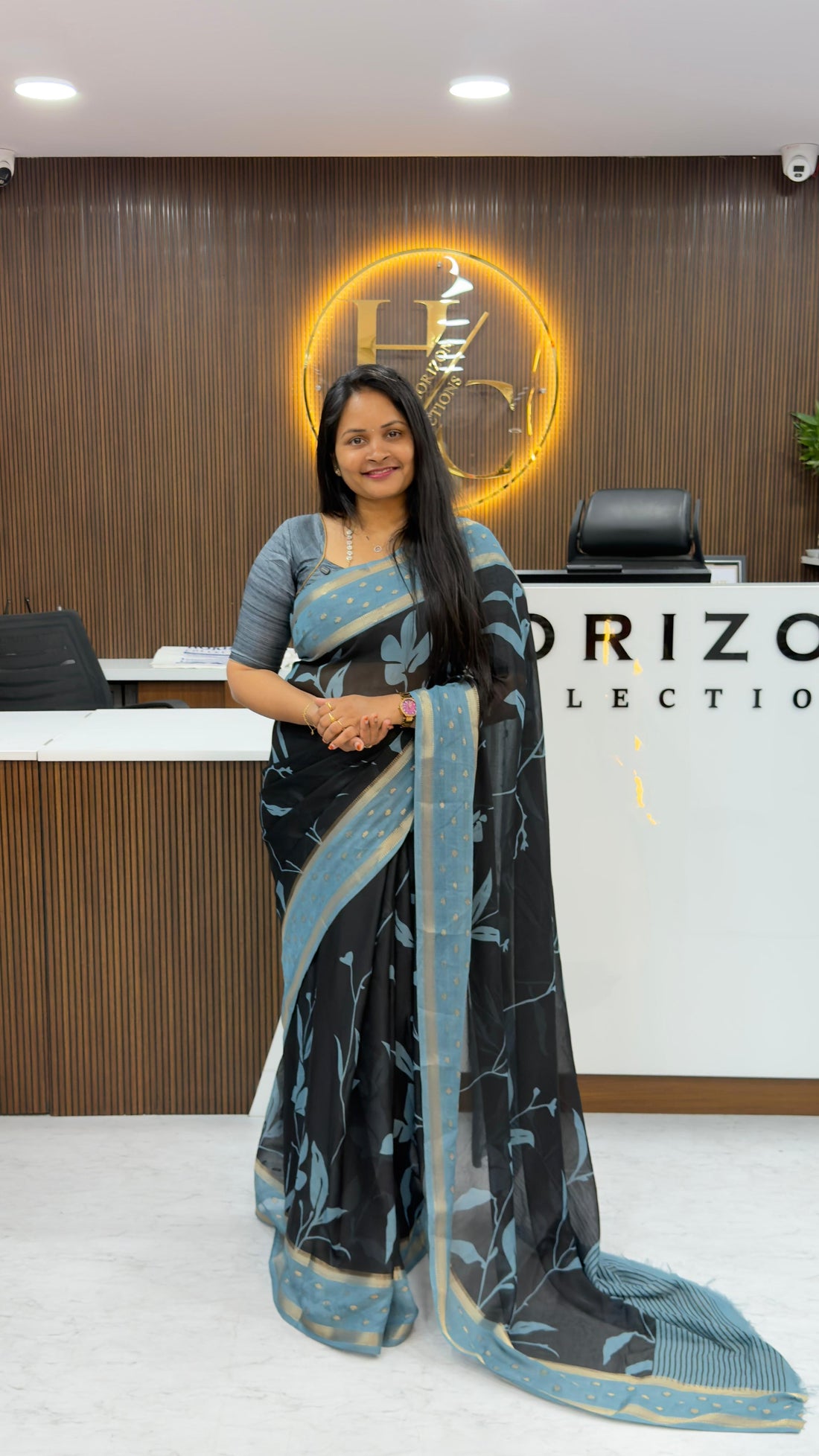 Marshmallow black sarees