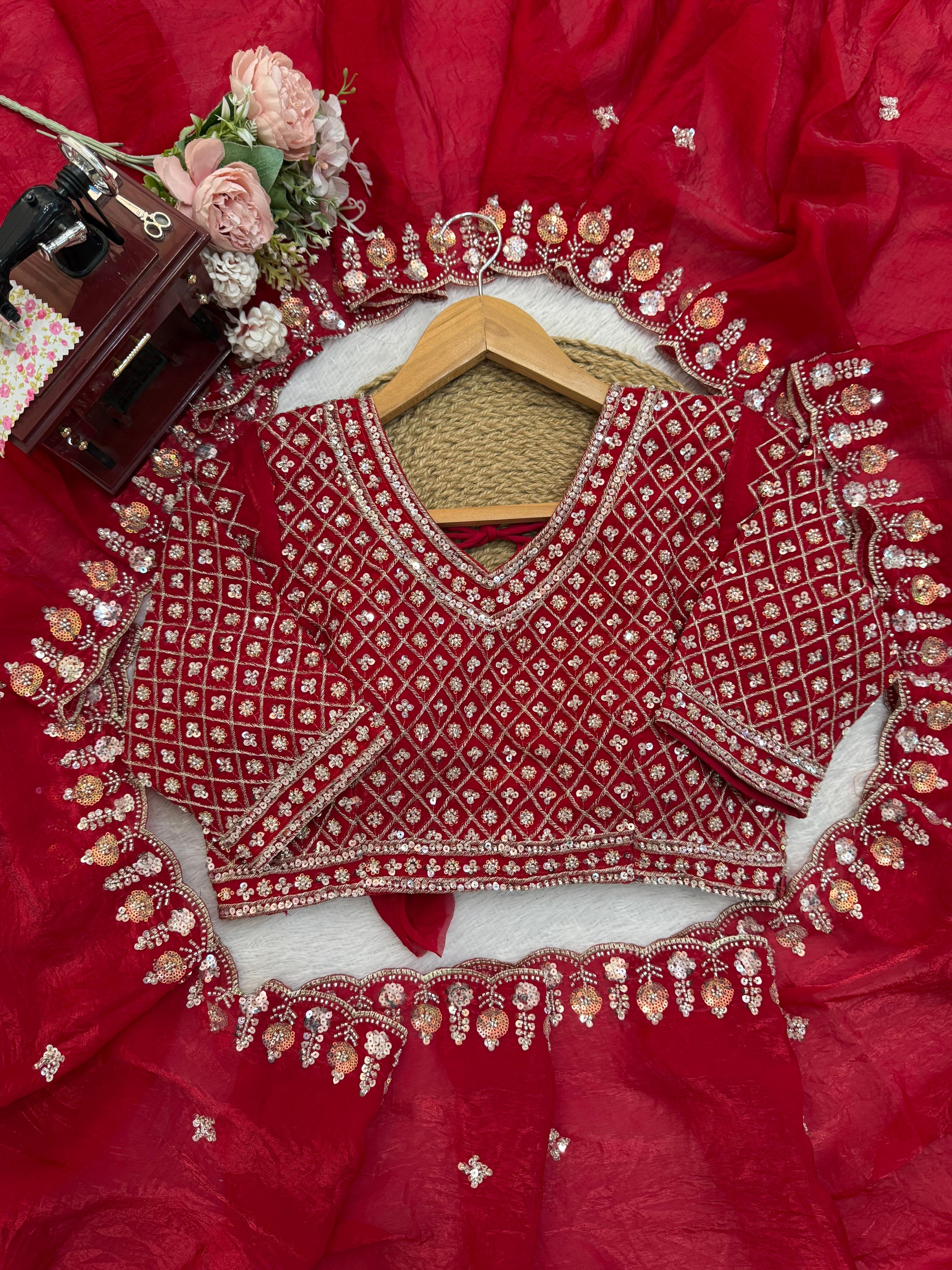 Designer Saree with heavy Beads