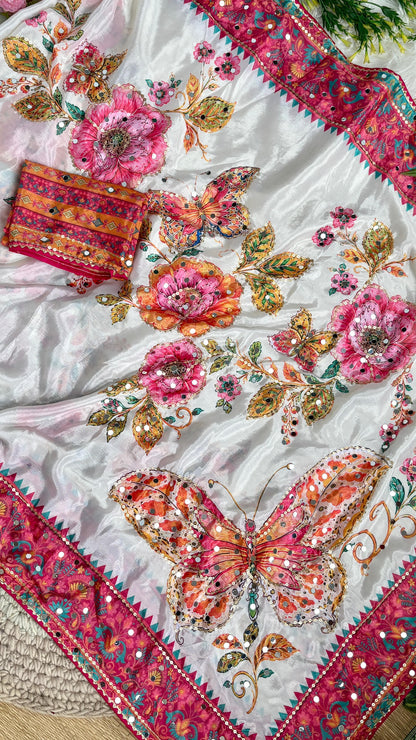 Soft chinnon with Butterfly desgin