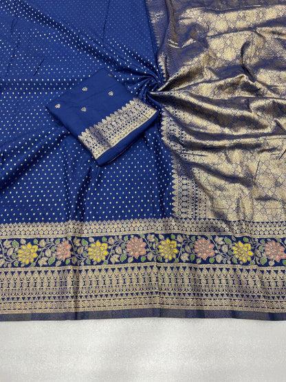 Meenakari Khadi Crep Saree