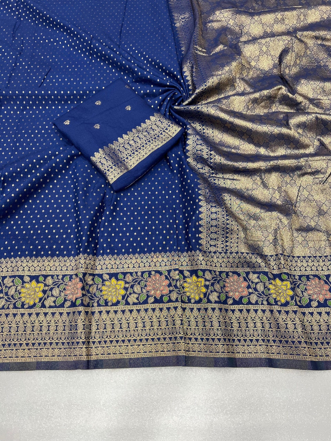 Meenakari Khadi Crep Saree