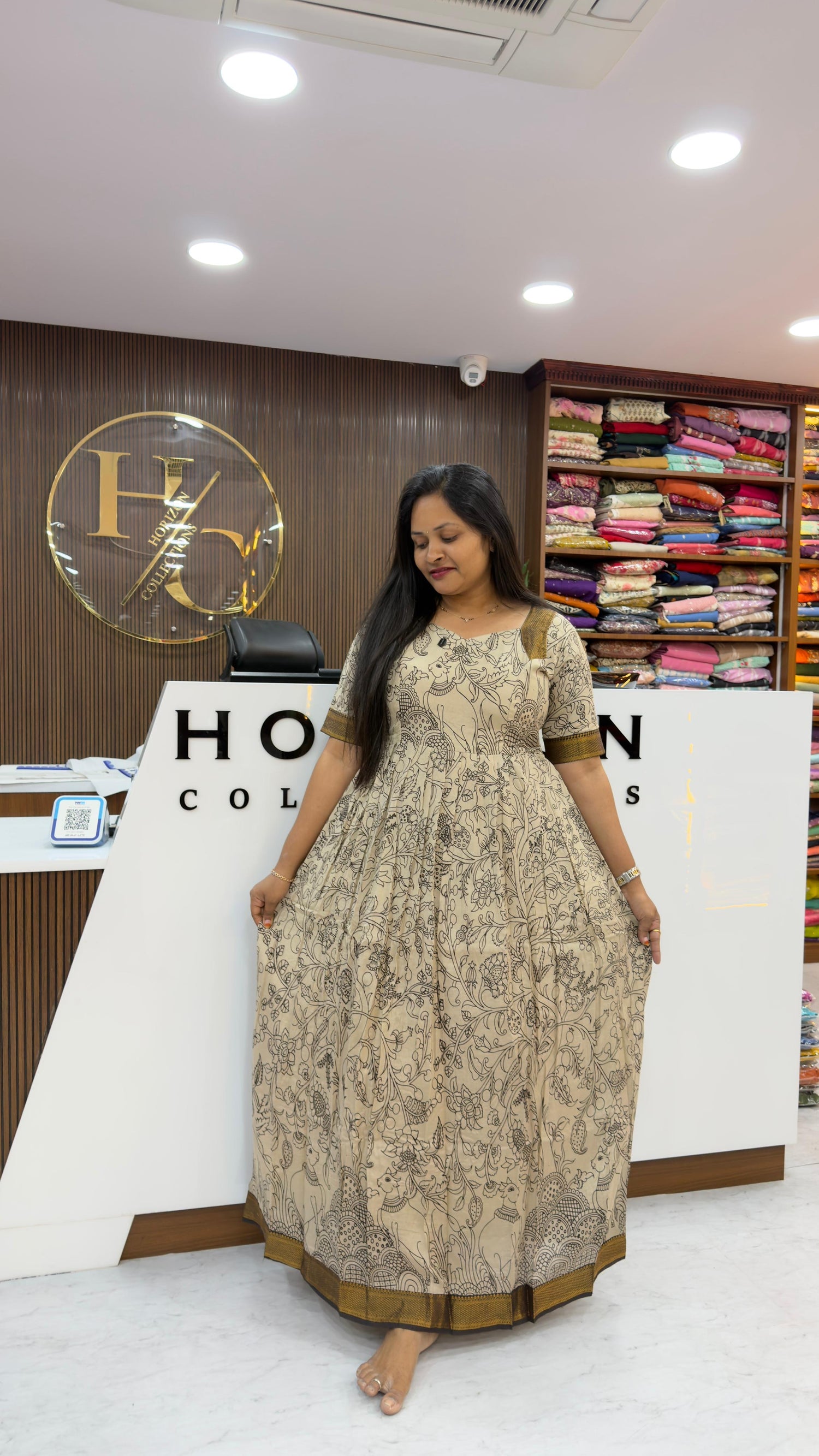Pure Kalamkari Nellore silk fabric customised dress