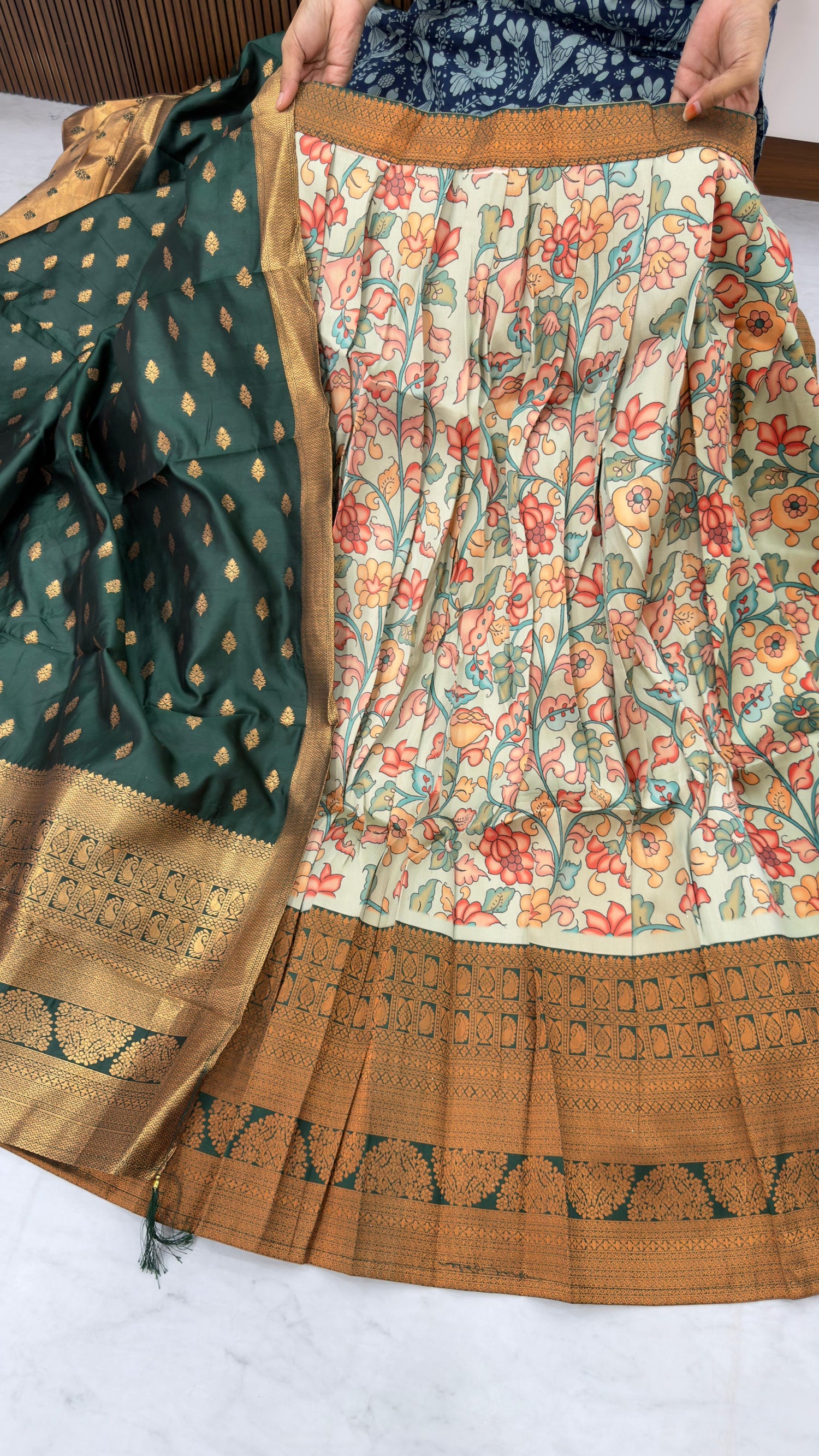 Kalamkari Banarasi Lehenga