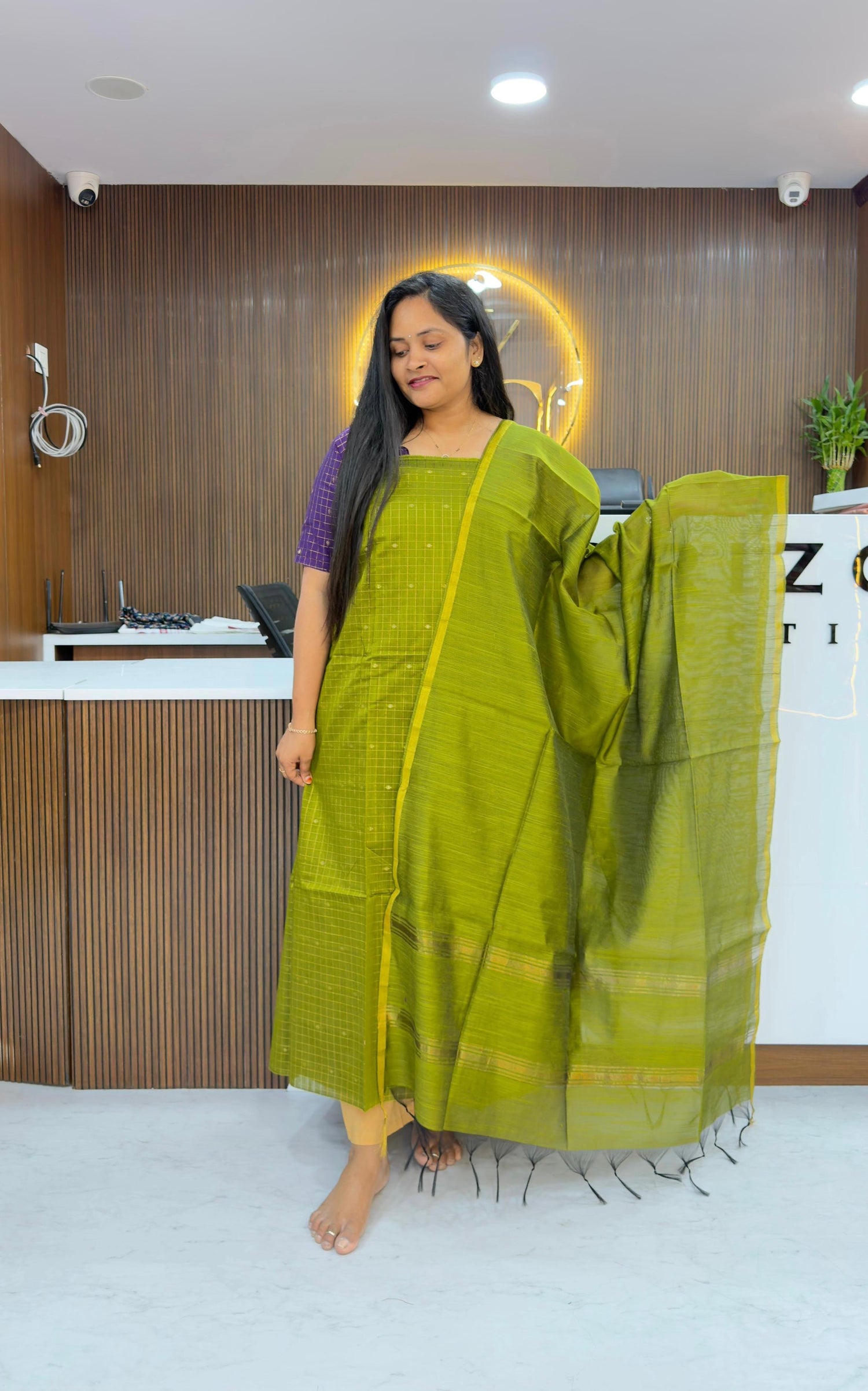 Raw silk pattu style unstitched dress materials