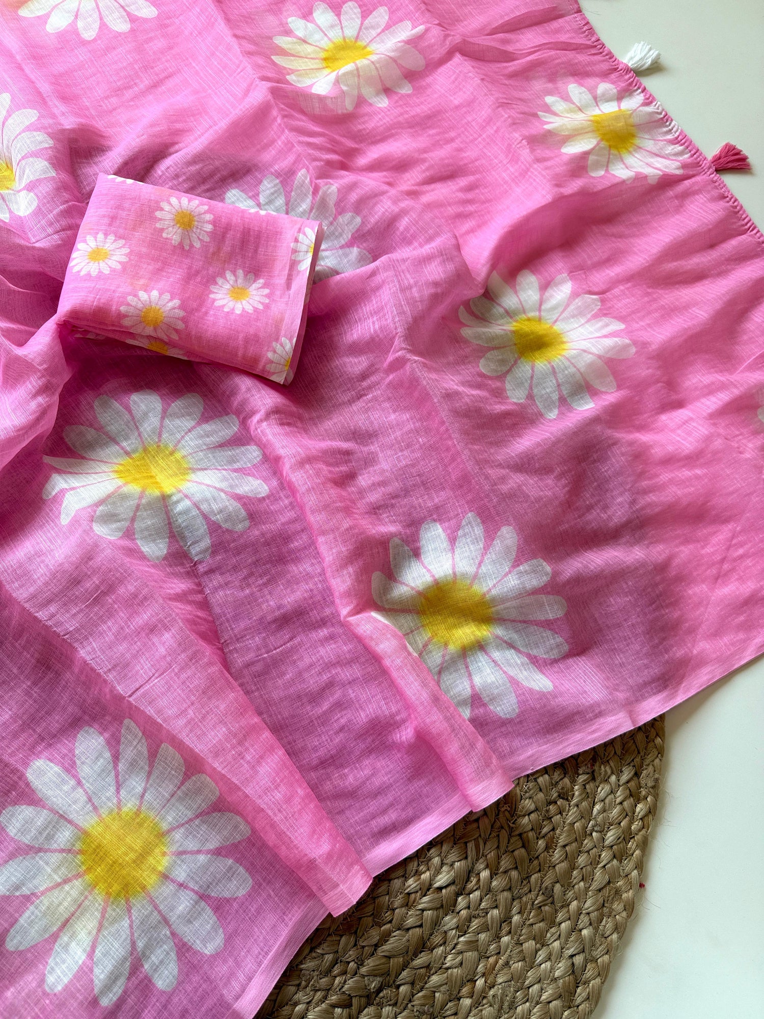 Soft linen with floral print