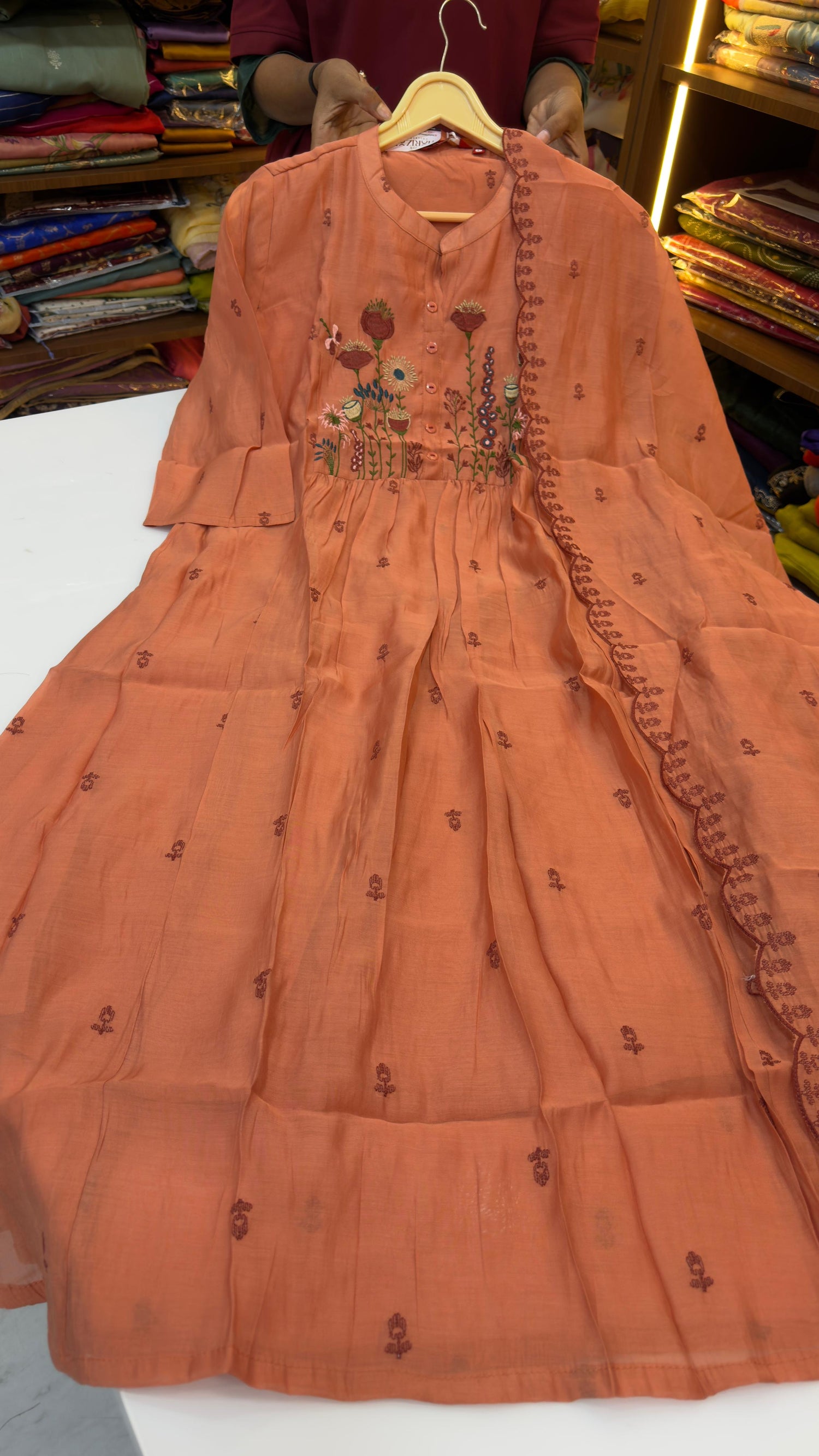 Pure mul Chanderi 3 piece set