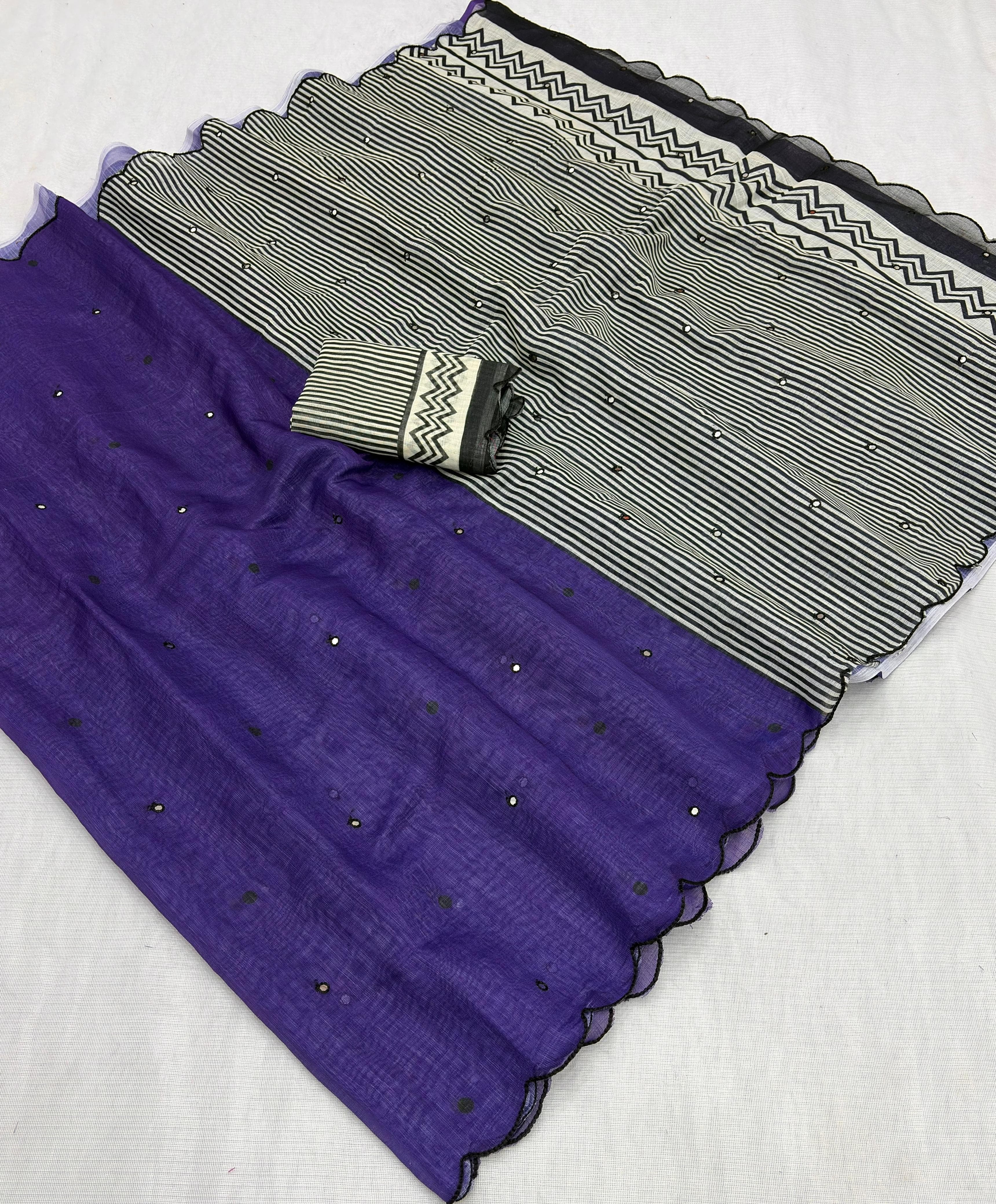 Soft linen digital printed saree
