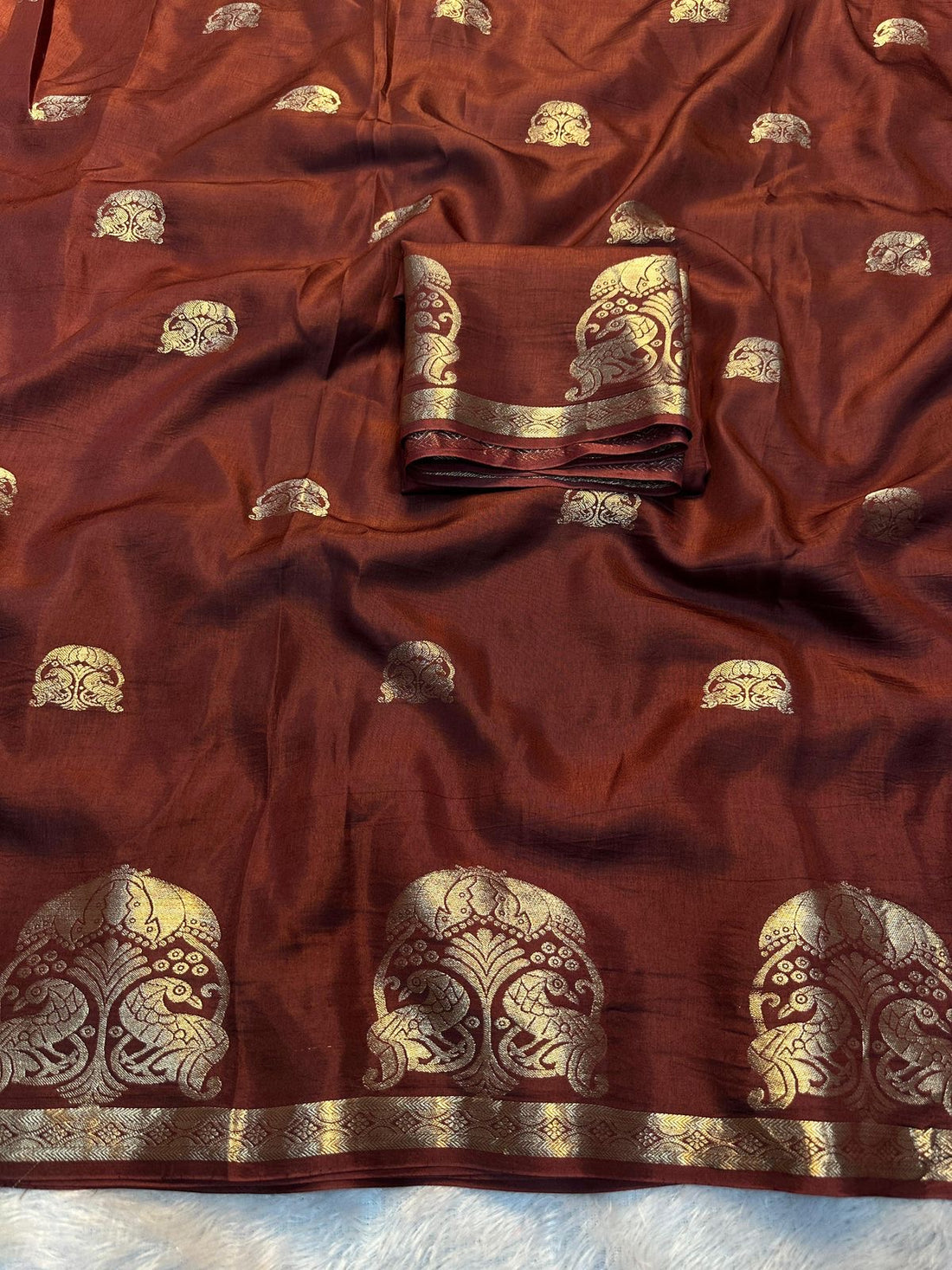 Pure Muslin Silk Saree With Running Blouse
