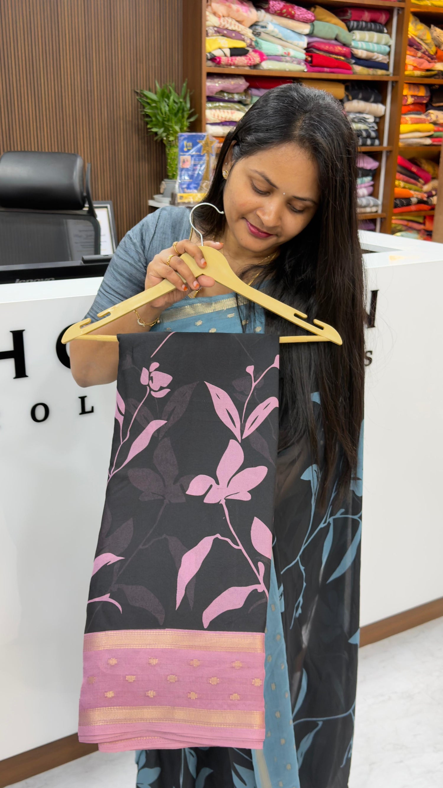 Marshmallow black sarees