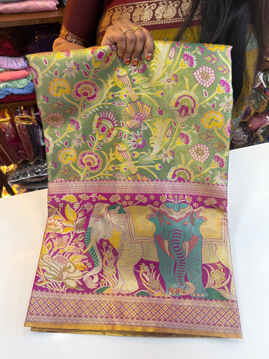 Meenakari Pattu saree