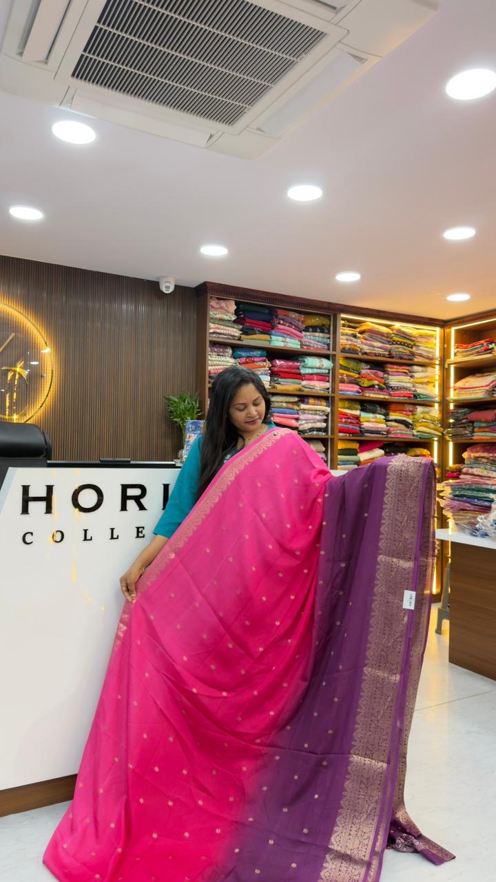 Triple shade Banarasi chiffon sarees