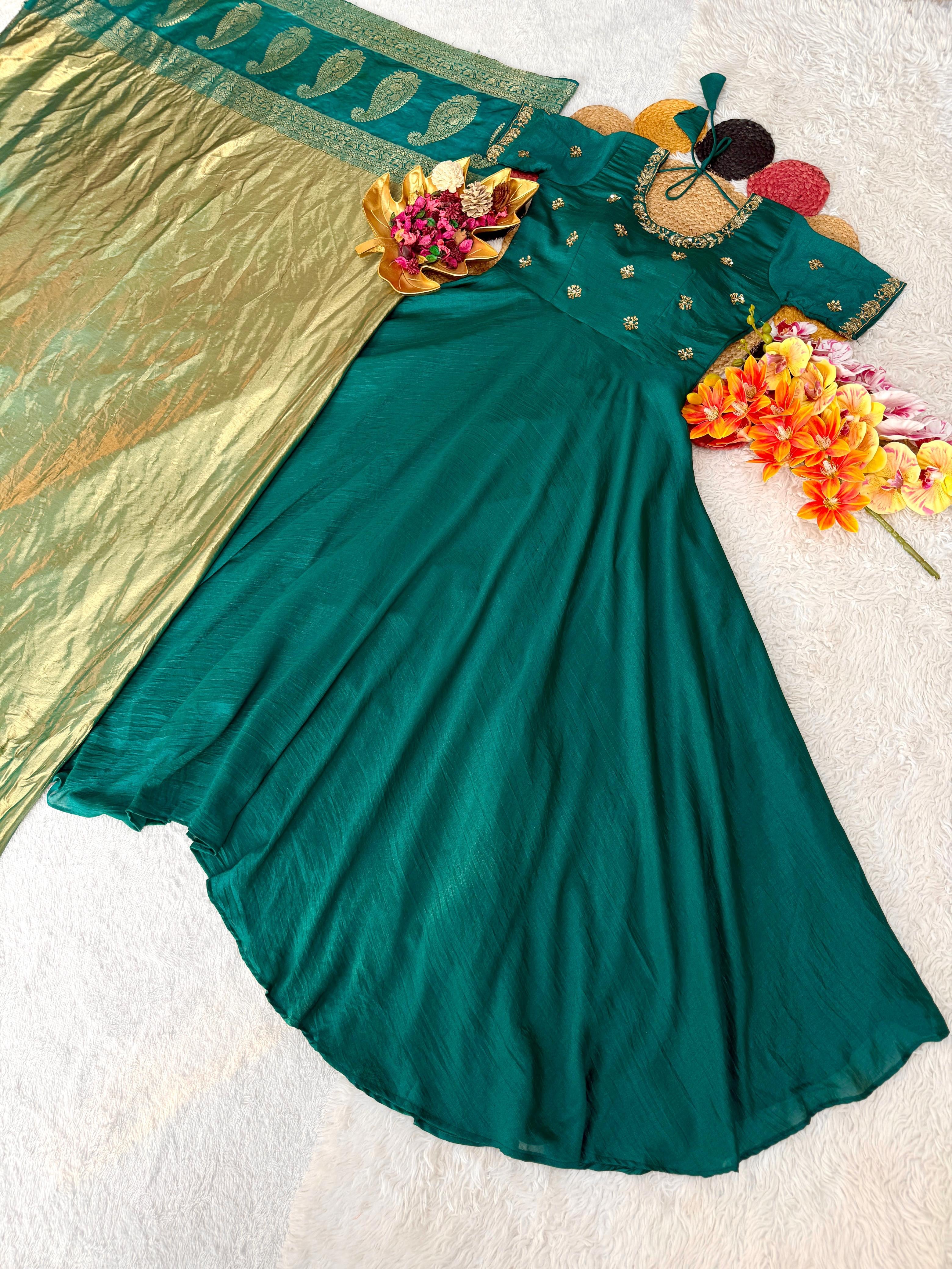 Long gown with duppata