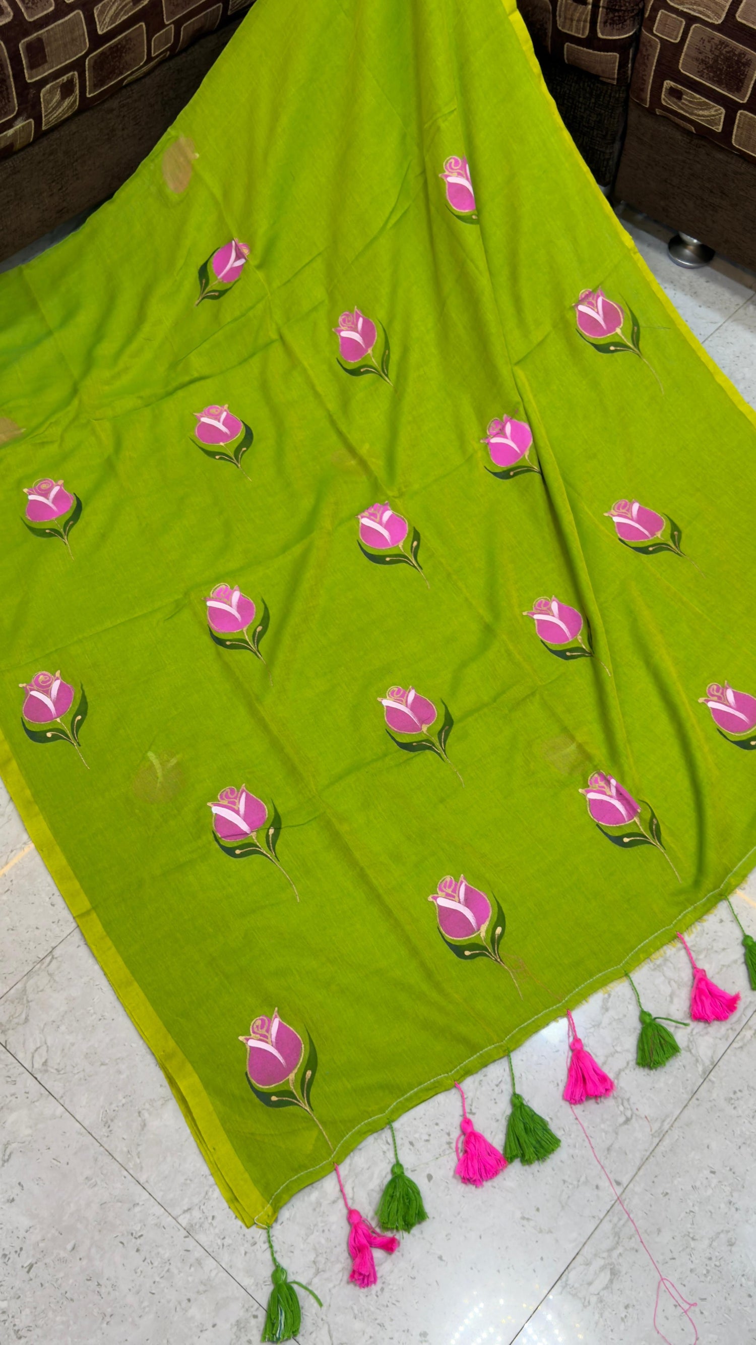 Pre Booking 1 week dispatch Hand paint Mul cotton saree