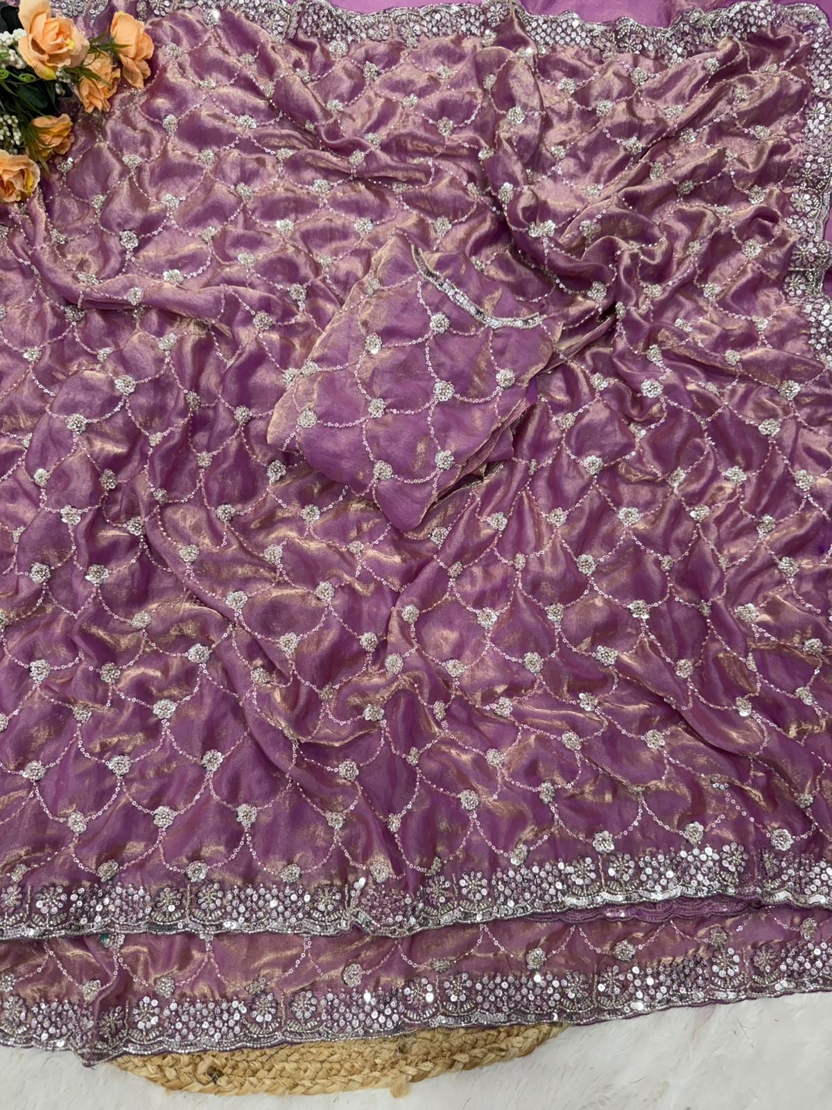 Sattin party wear saree