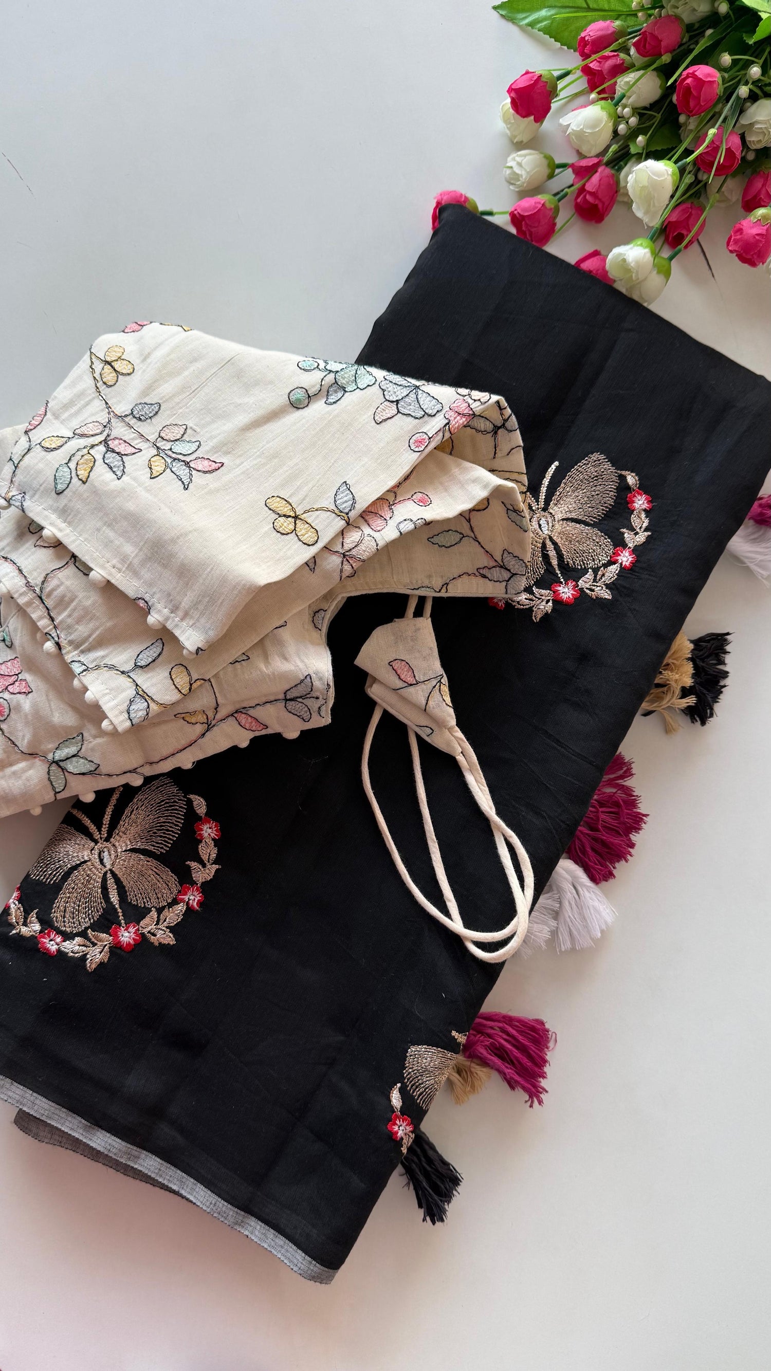 Cotton silk saree in beautiful butterfly design