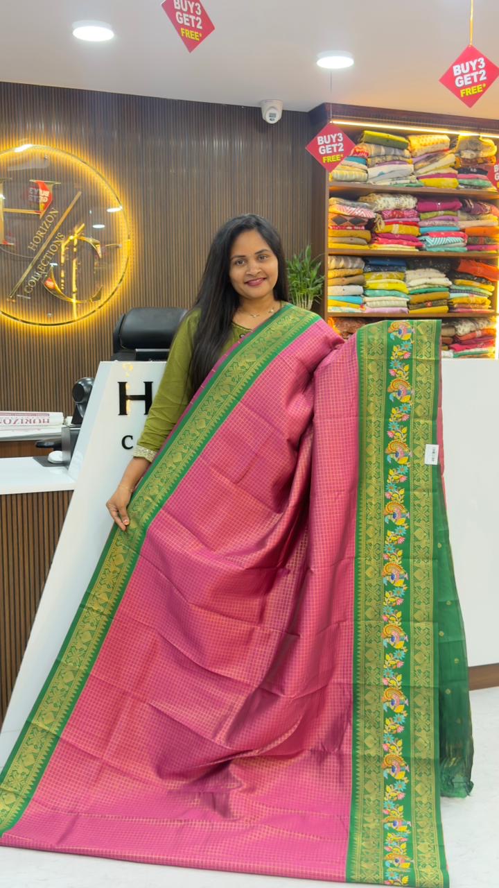 Vintage style sarees with Tanjore digital print across the border