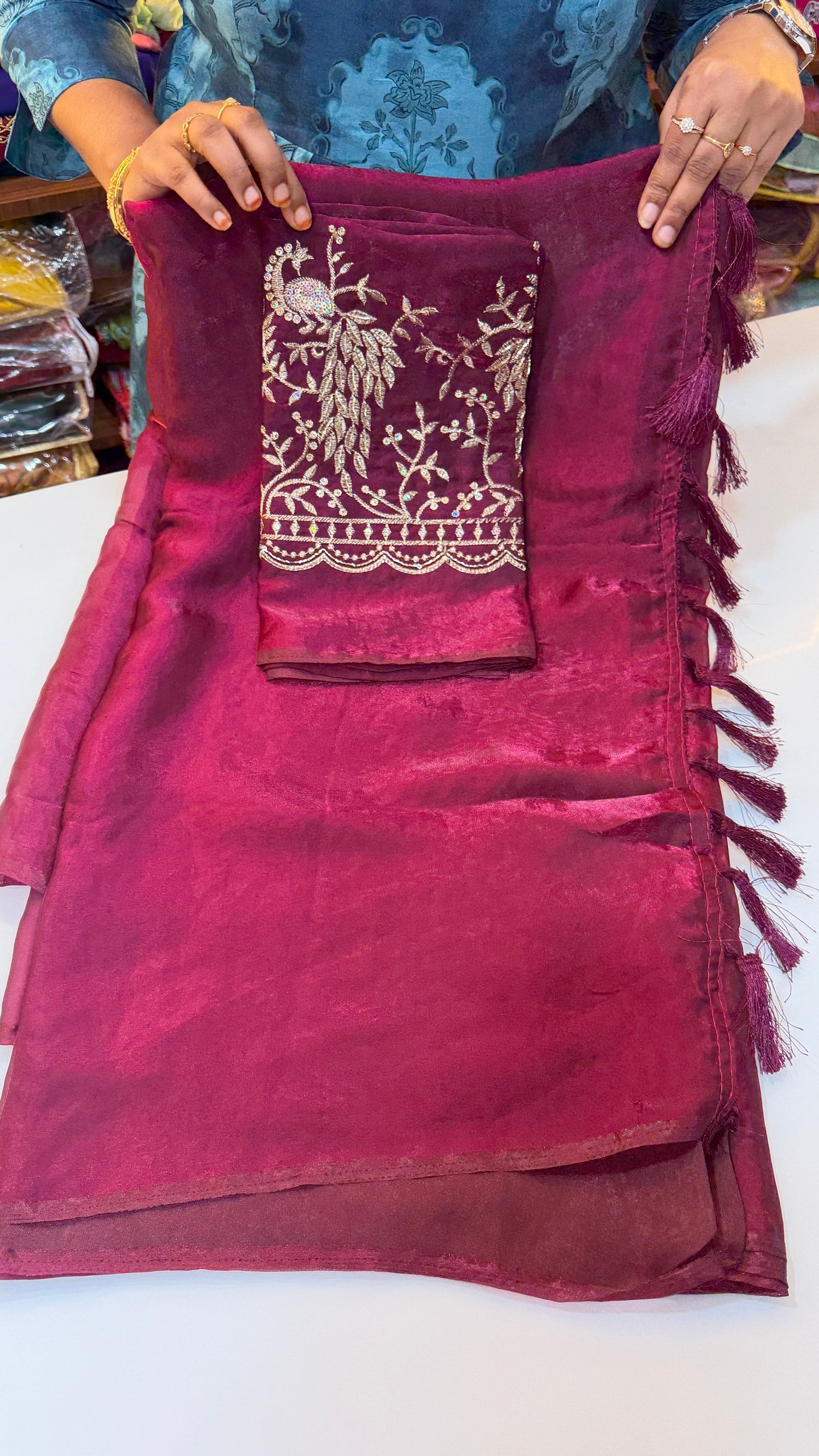 Space silk party saree