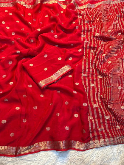 Pure viscose weaving jacquard saree with pure viscose matching blouse(NON-STORE)