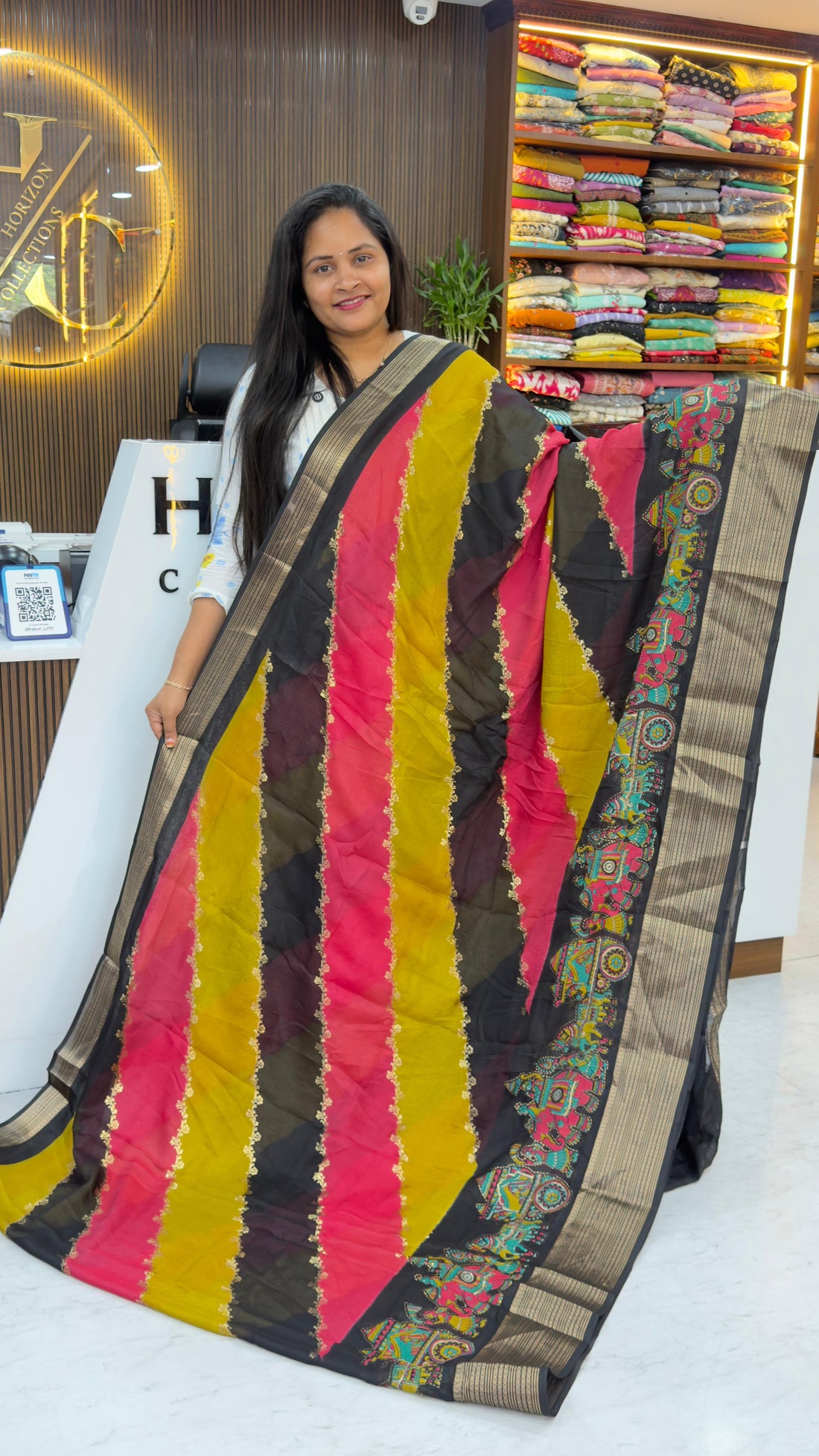 Tri colour saree