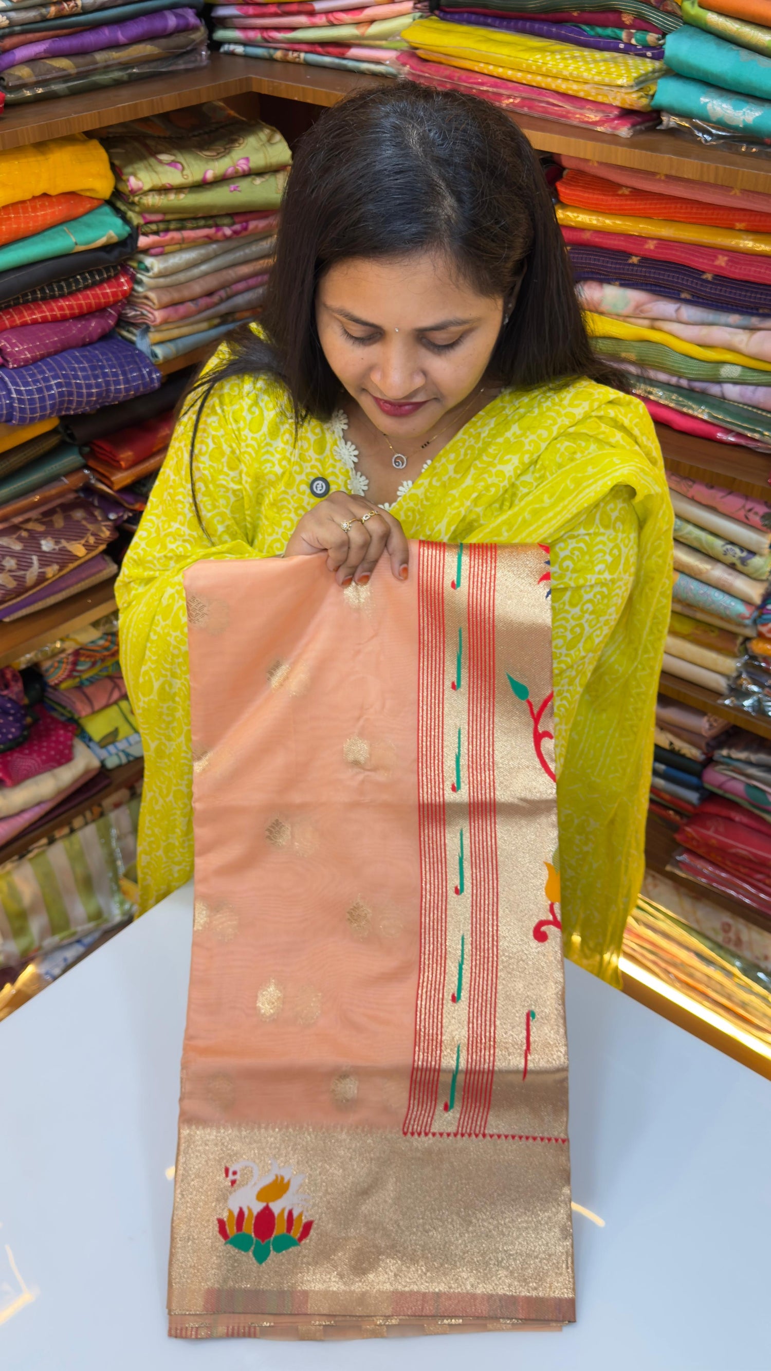 Tissue organza Paithani sarees