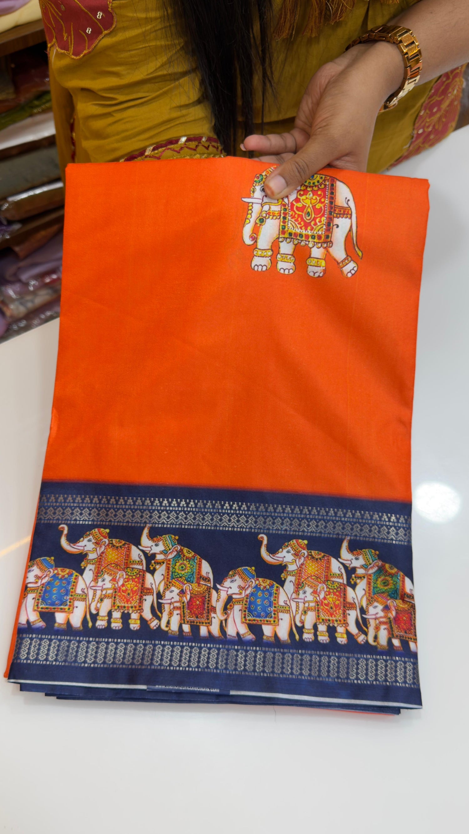 Thanjavur digital print saree