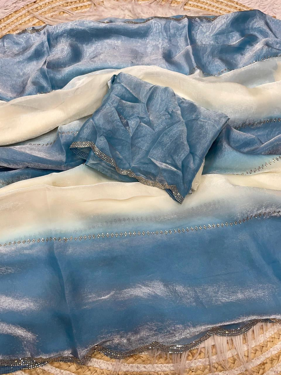 Dual shade Fendy sattin party wear saree