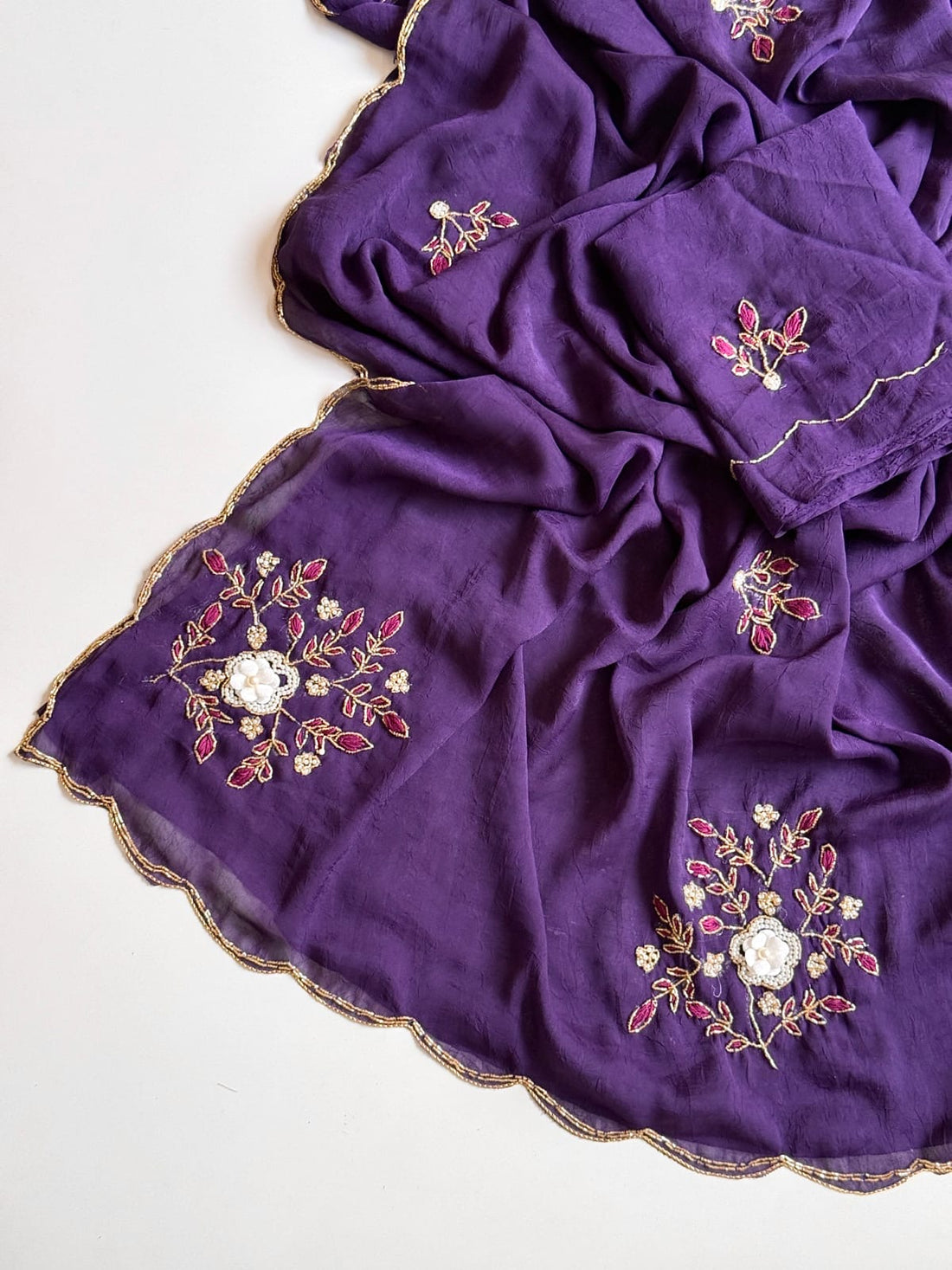 Soft Rangoli Saree with maggam work(NON-STORE)