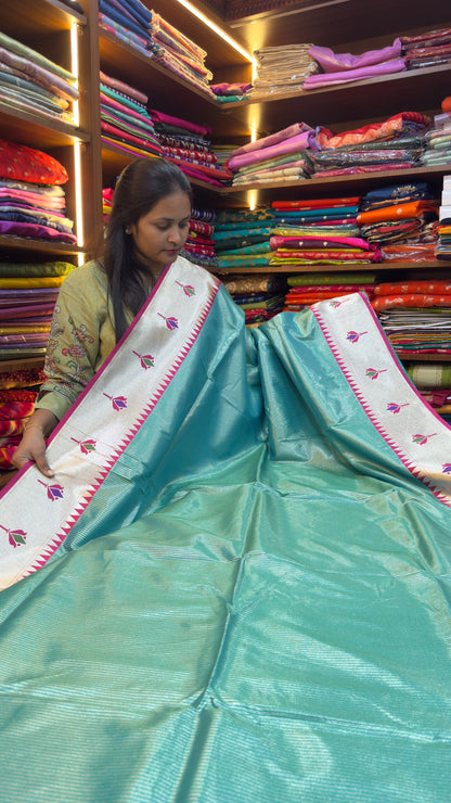 Paithani sarees with zari lines