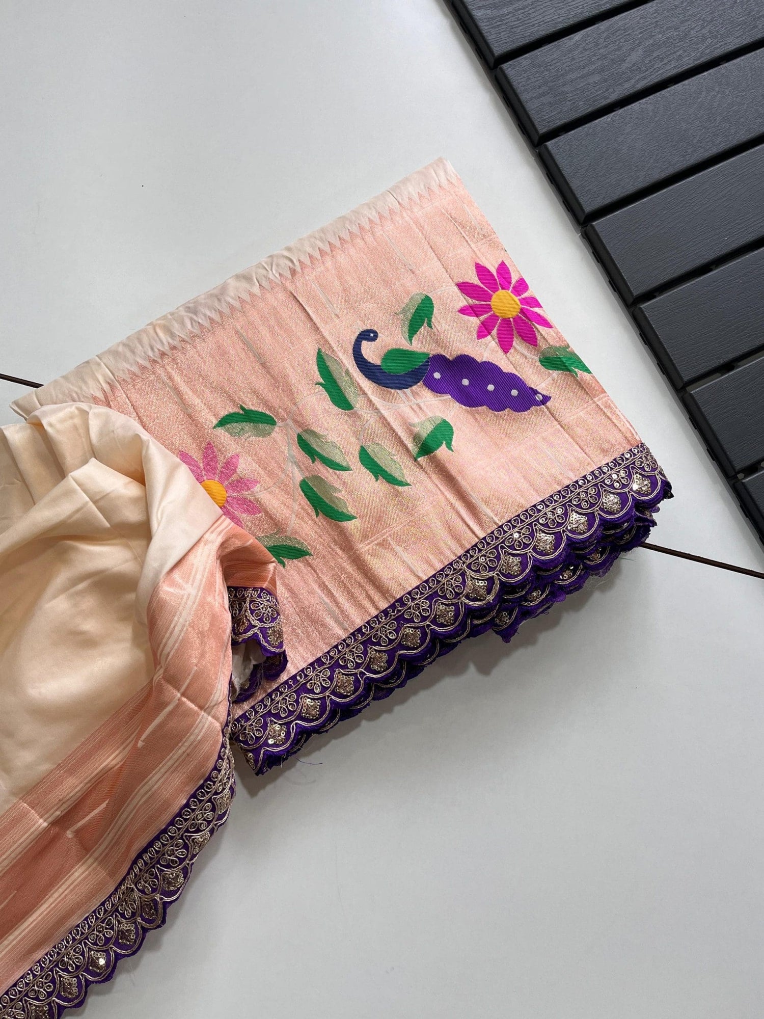 White Paithani Saree