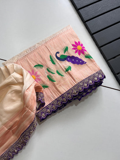 White Paithani Saree