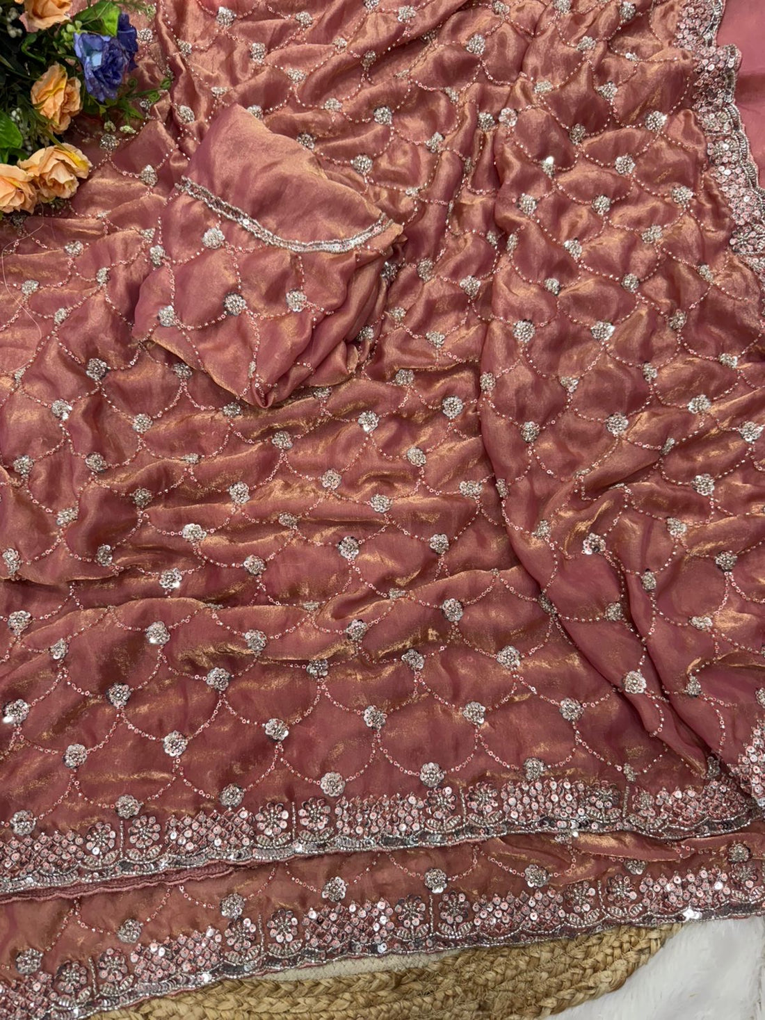 Sattin party wear saree