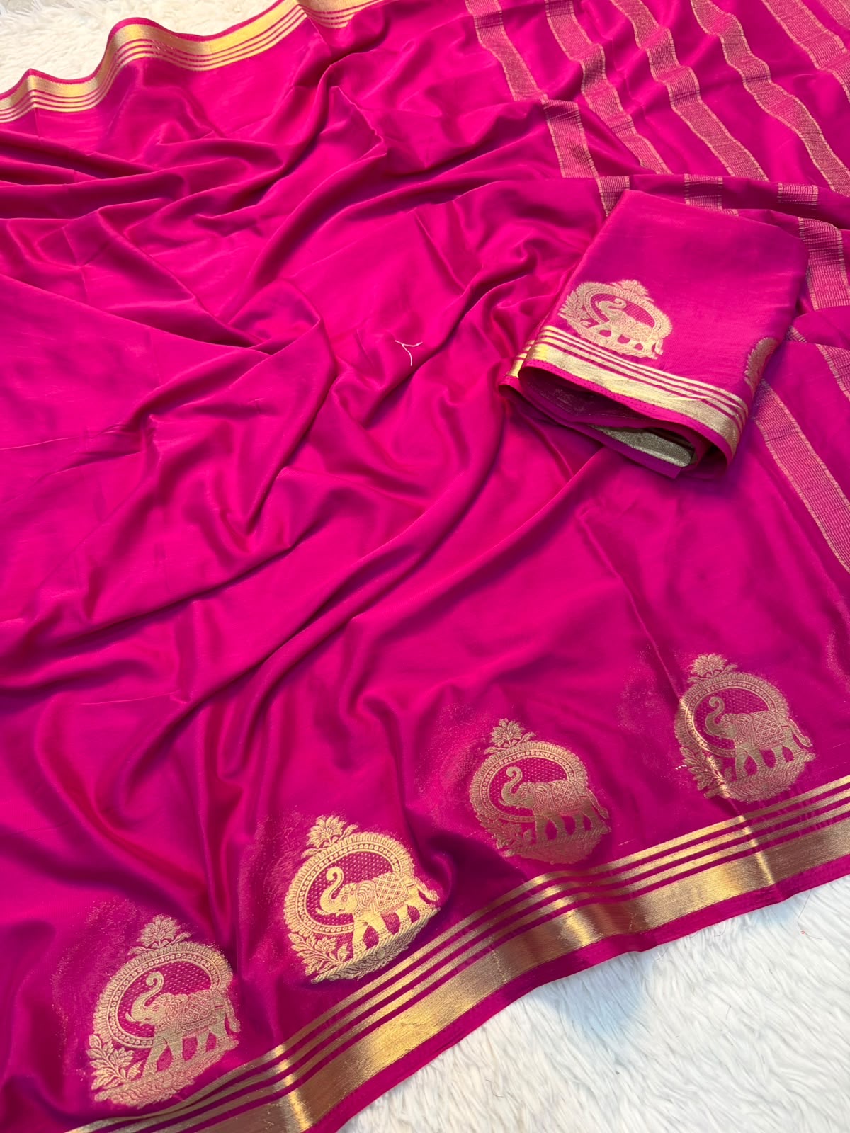 Viscose Creap chiffon Georgget Saree With Running Blouse(NON-STORE)