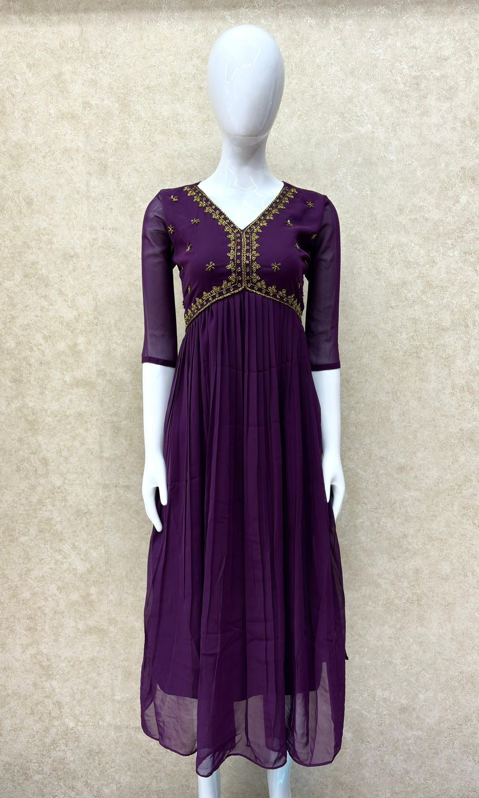 Georgette Alia cut frocks with maggam work