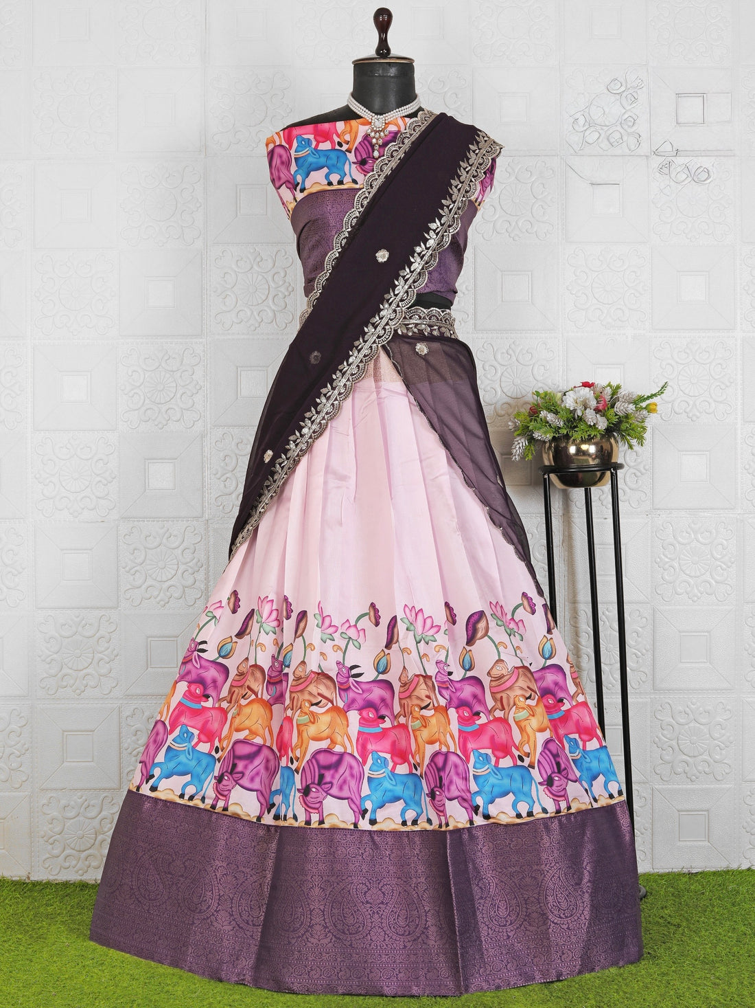 Kalamkari digital print lehengas