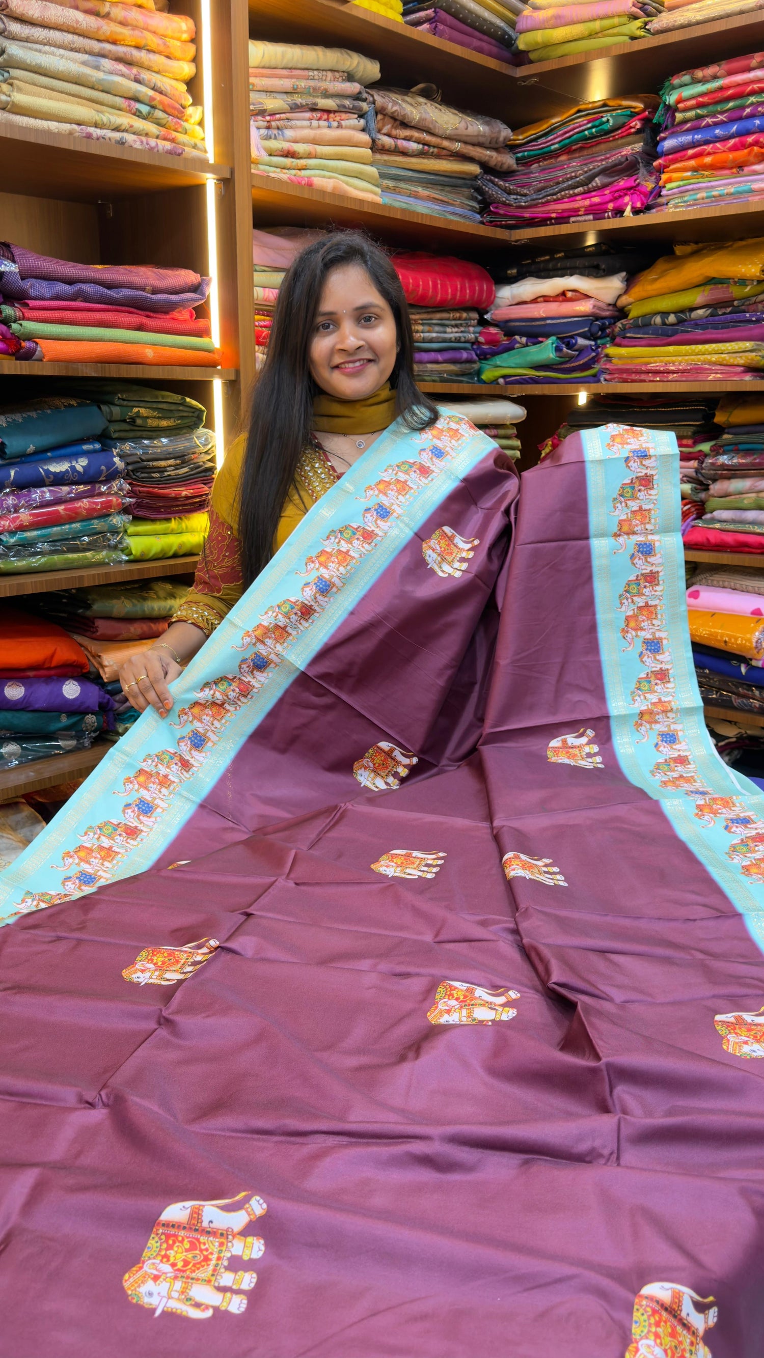 Thanjavur digital print saree