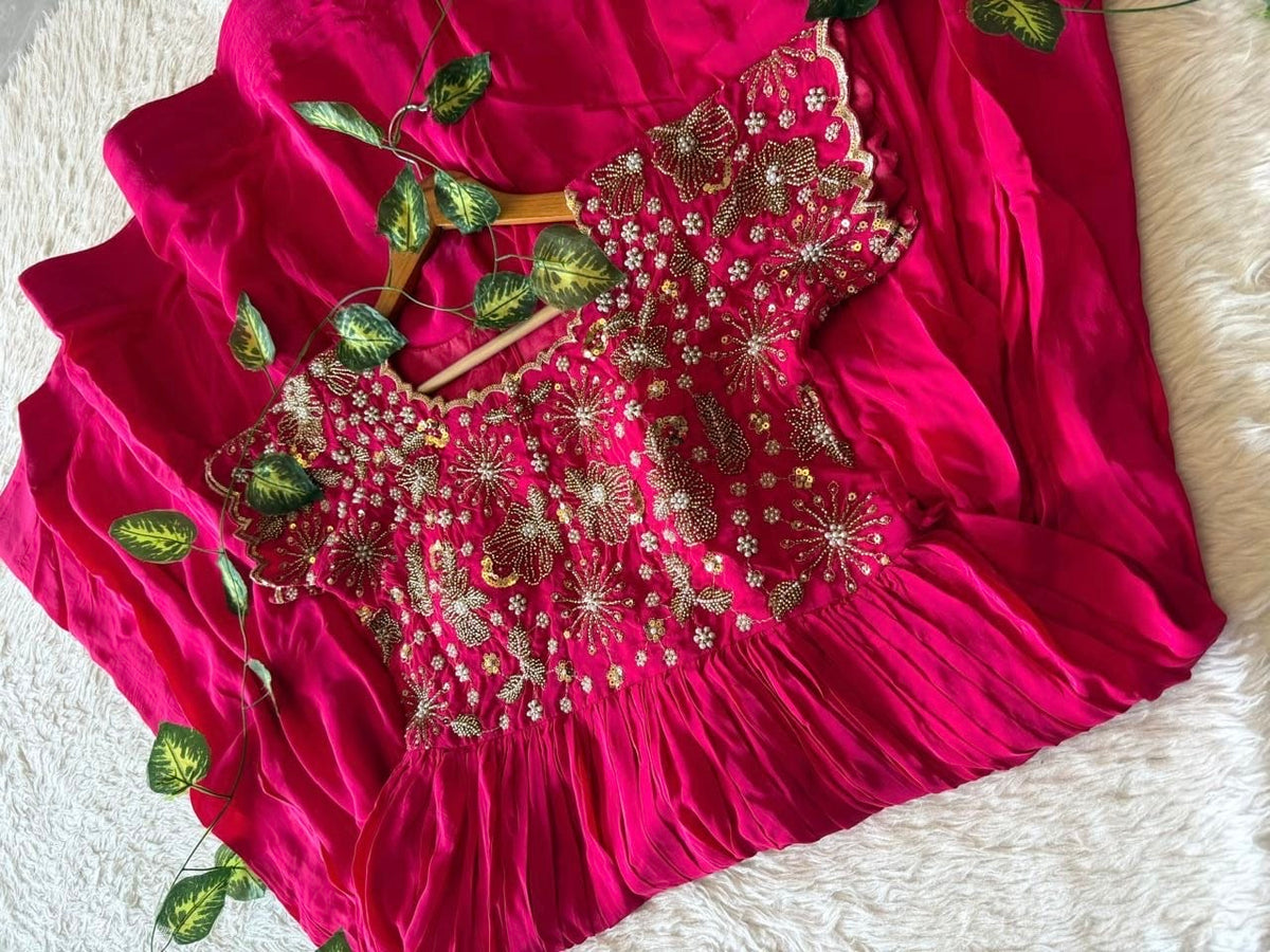 Chinnon Long gown with maggam work