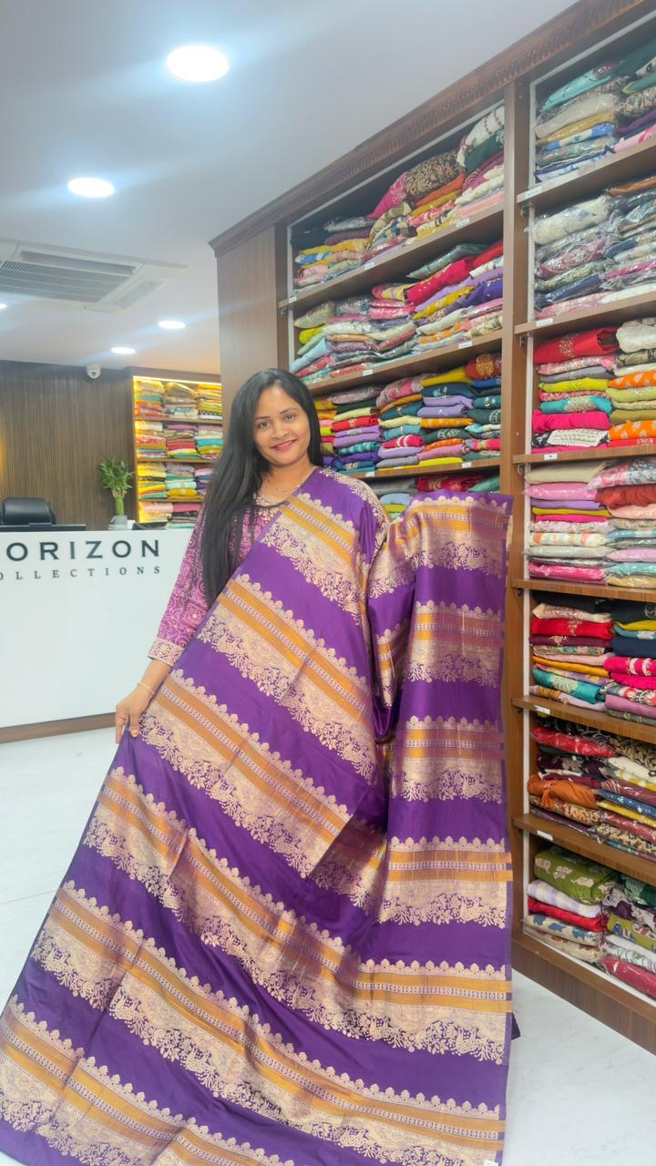 Banarasi stripes zari saree