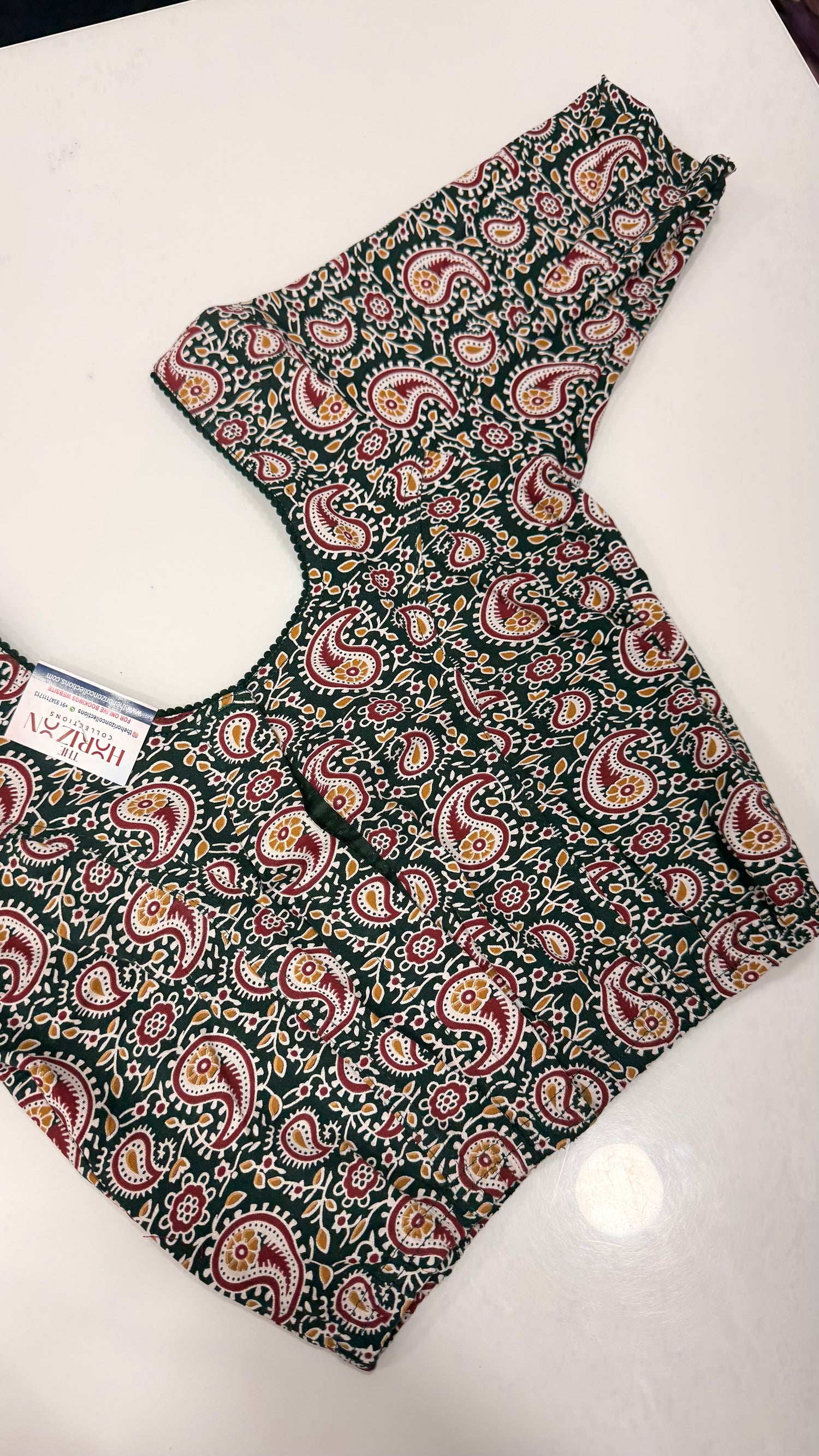 Kalamkari stretchable blouse suitable till 42 dress size