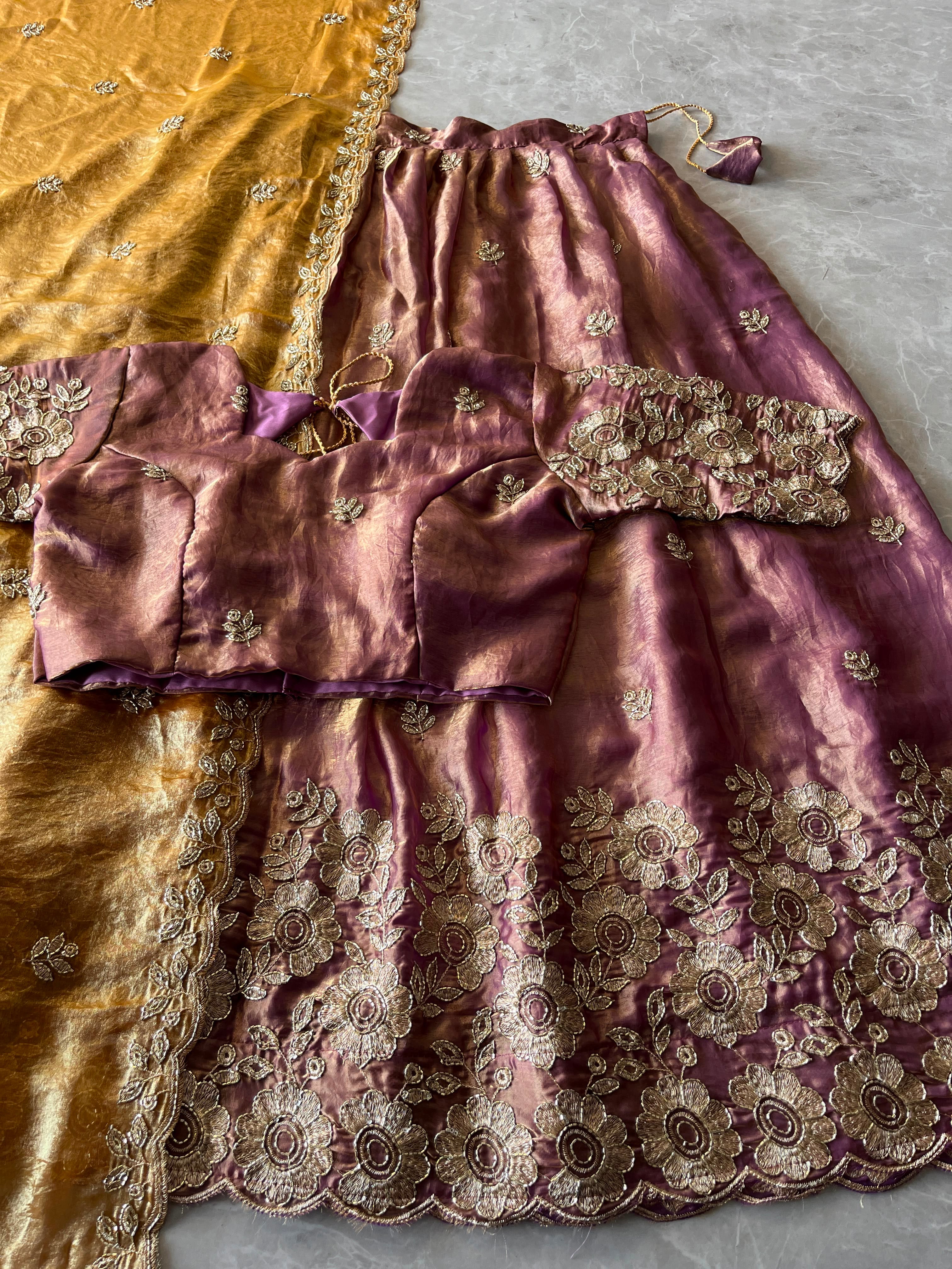 Space silk Lehenga with beautiful work(NON-STORE)