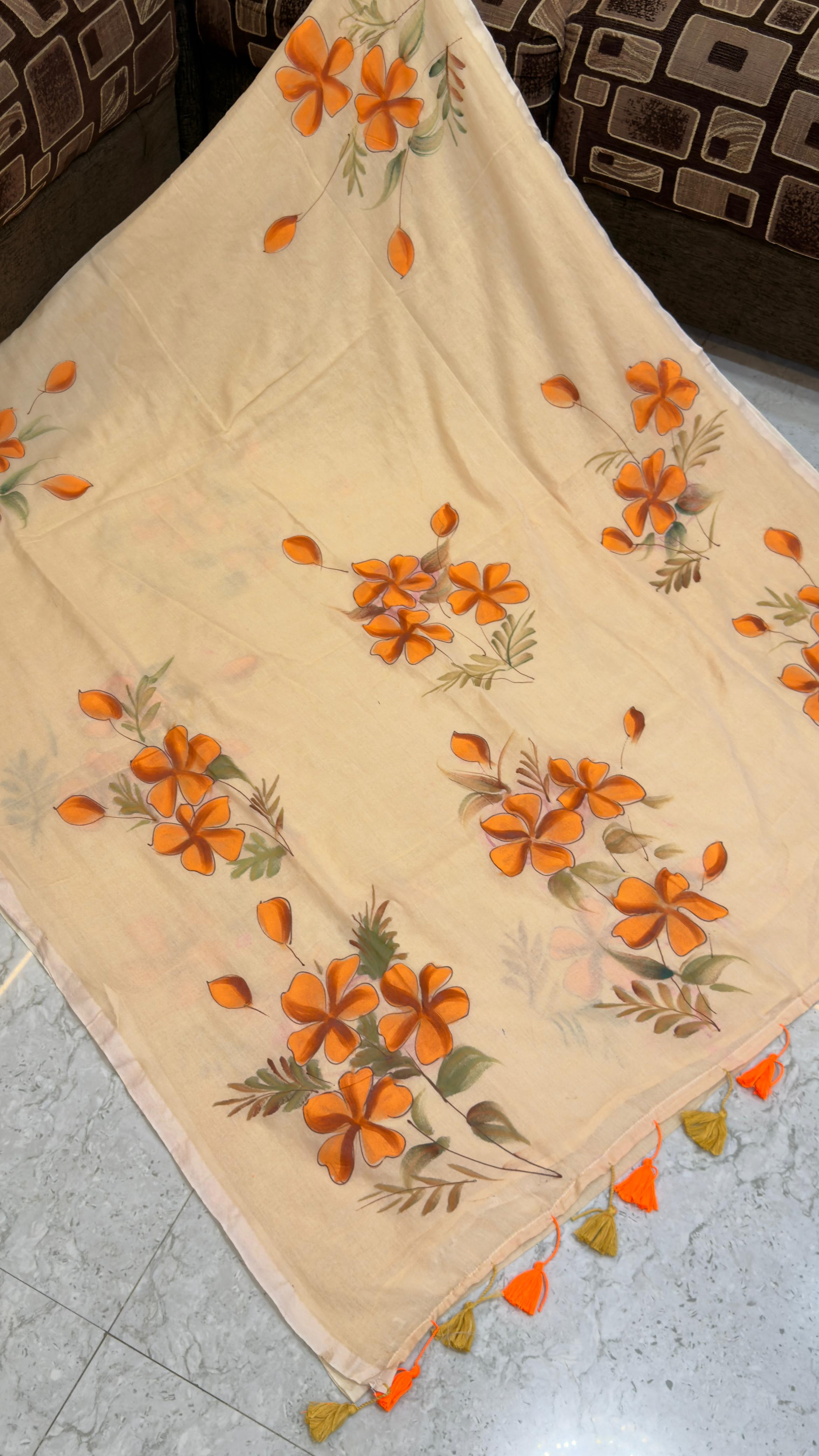 Hand paint Mul cotton