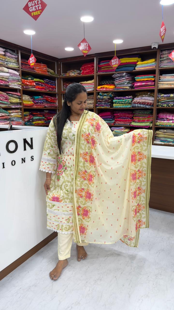 Pure malai cotton 3 piece set