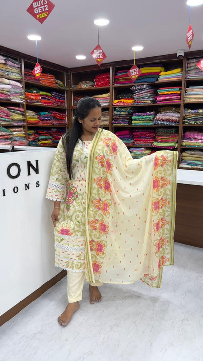 Pure malai cotton 3 piece set