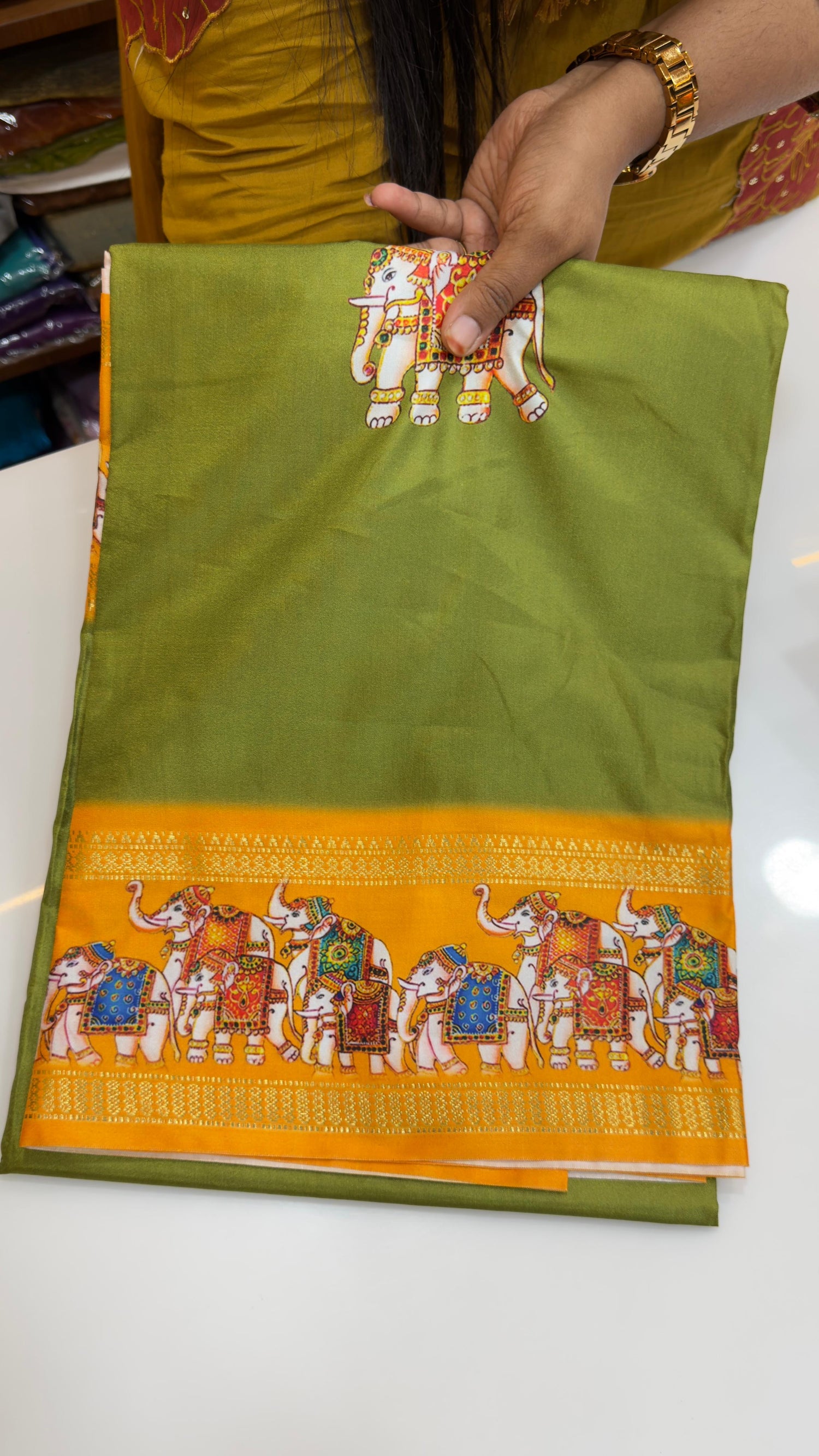 Thanjavur digital print saree
