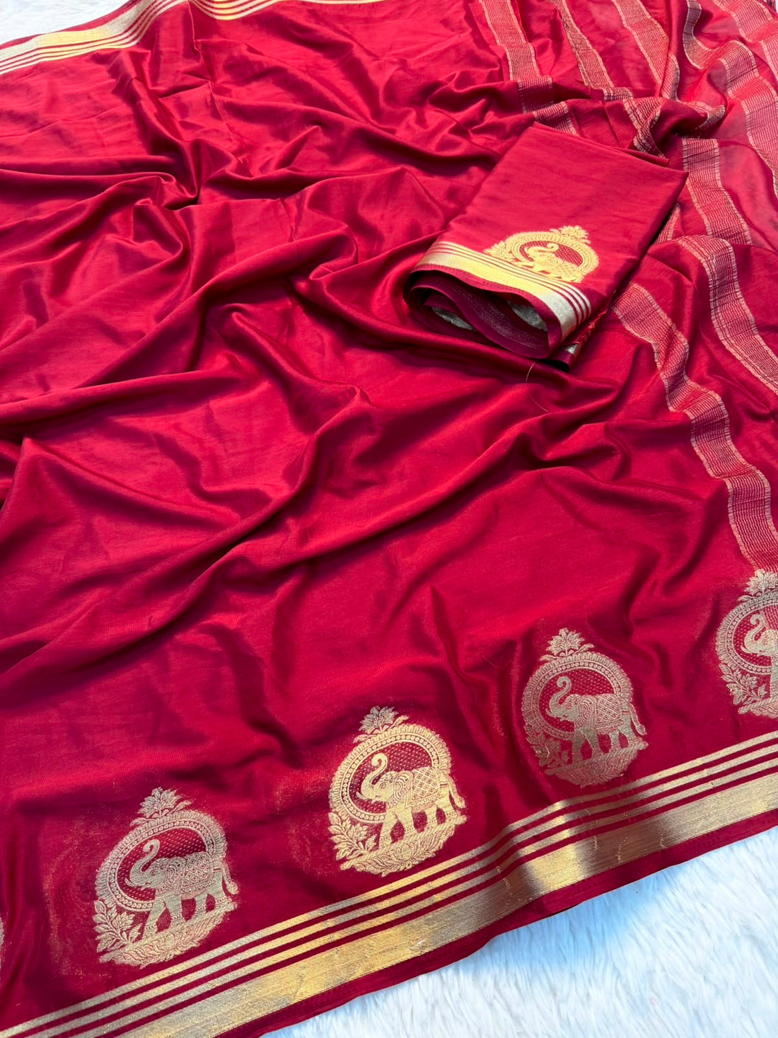 Viscose Creap chiffon Georgget Saree With Running Blouse(NON-STORE)