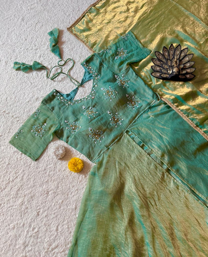 Space silk Lehenga Choli with maggam work(NON-STORE)