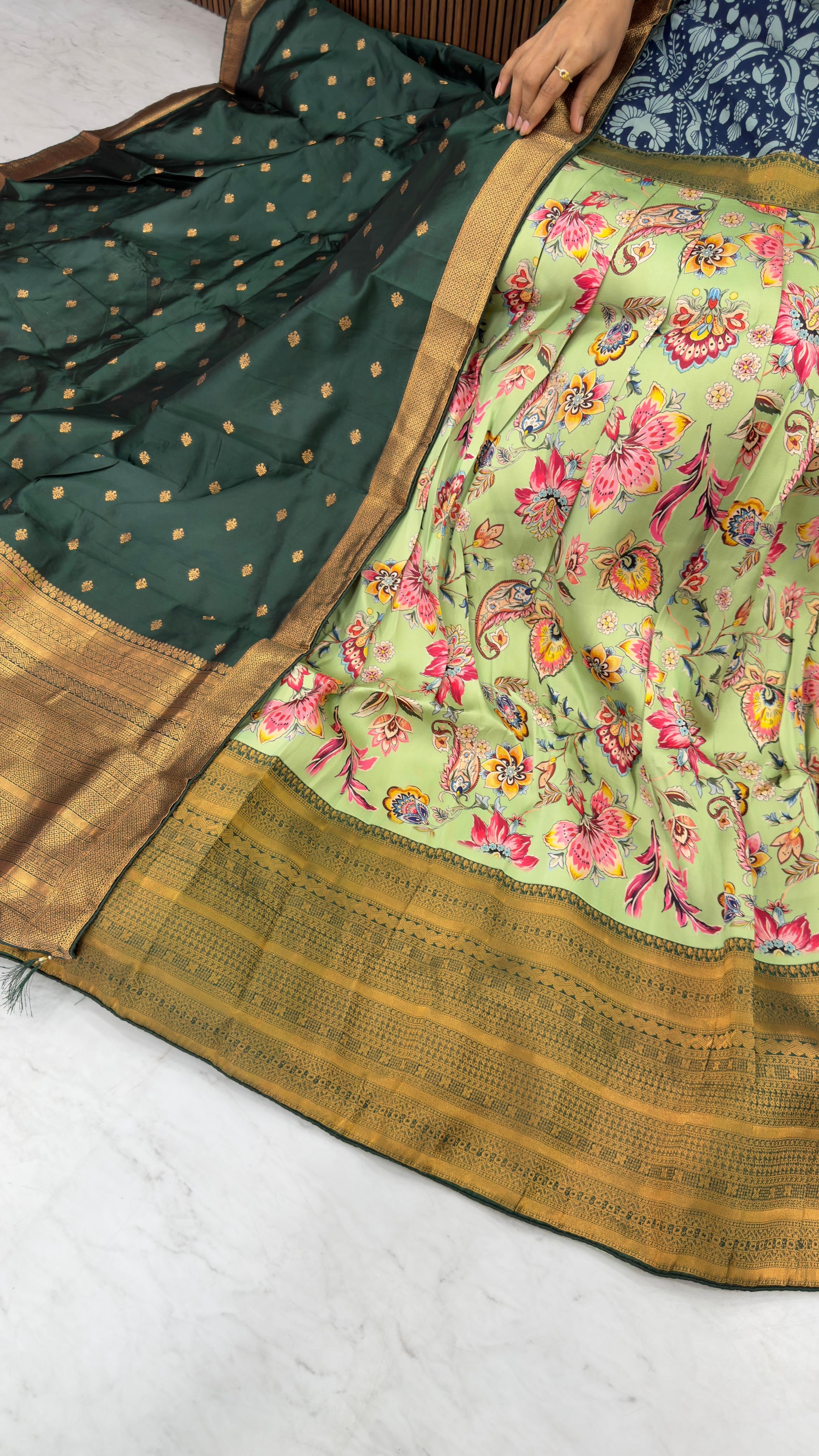 Kalamkari Banarasi Lehenga