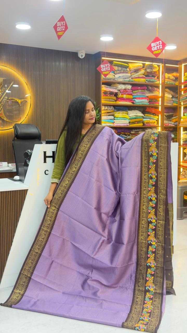 Vintage style sarees with Tanjore digital print across the border