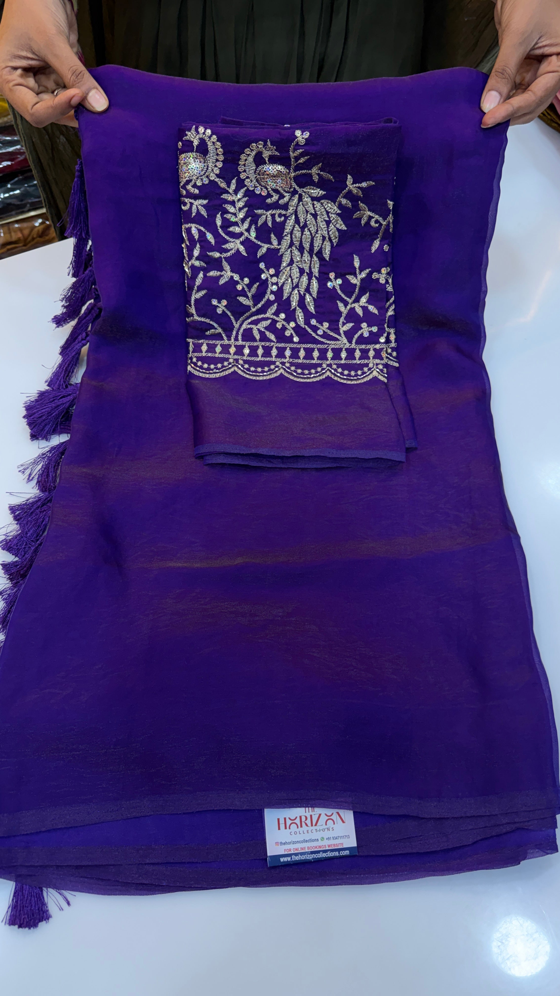 Space silk party saree